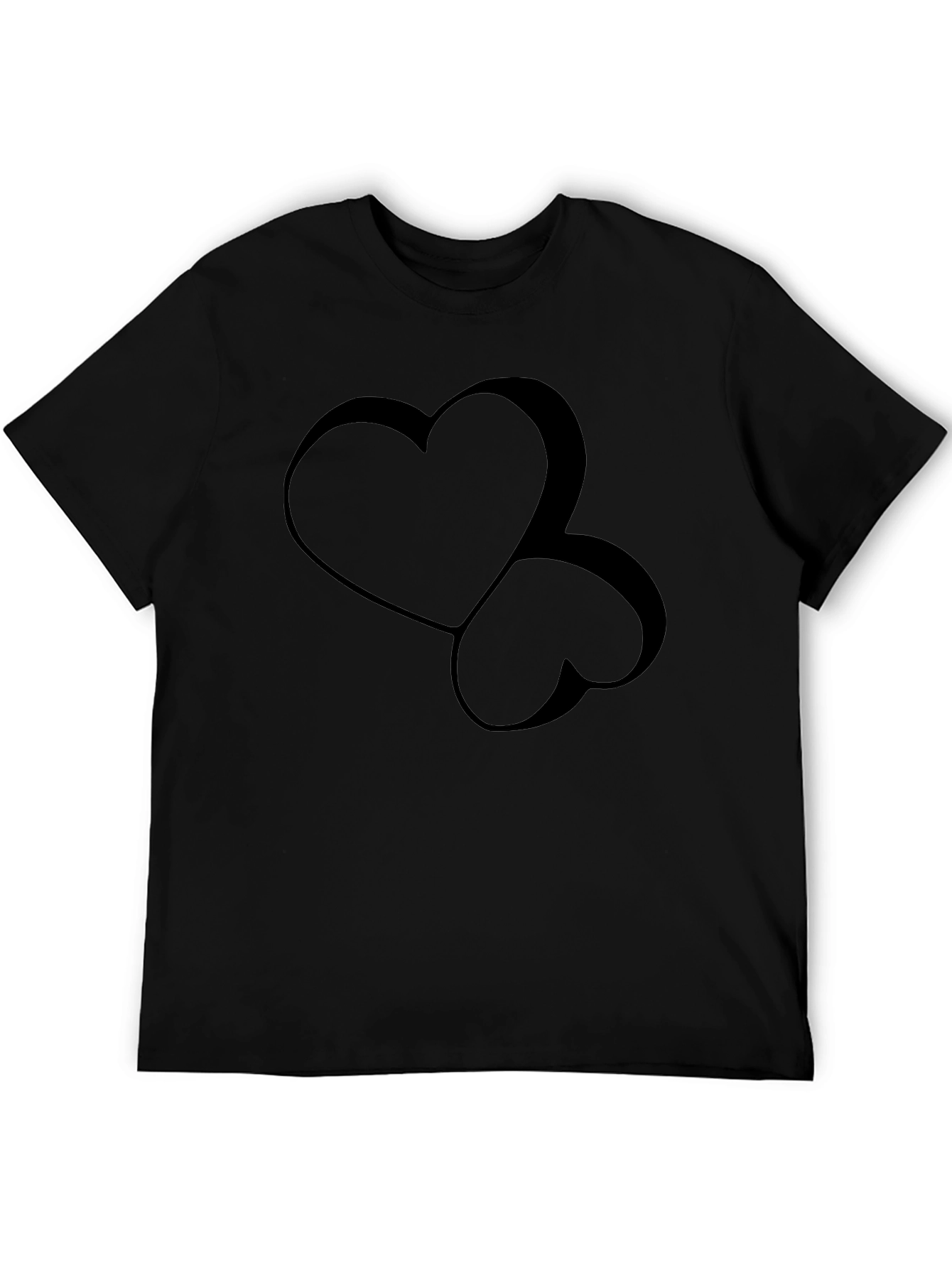 Stylish Black Heart Graphic Tee - Modern Casual Wear