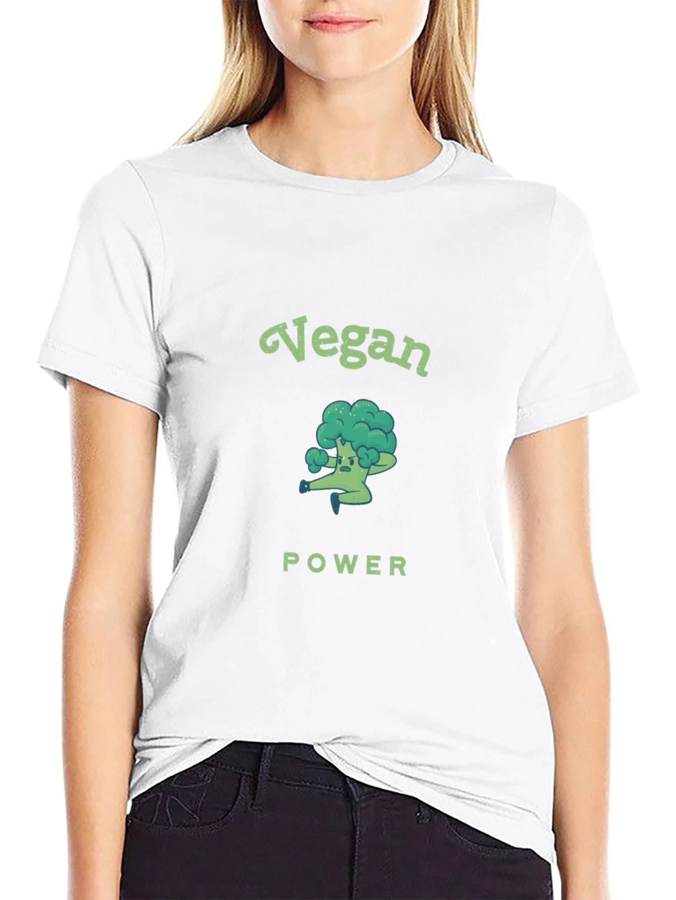 Vegan Power Broccoli Graphic T-Shirt