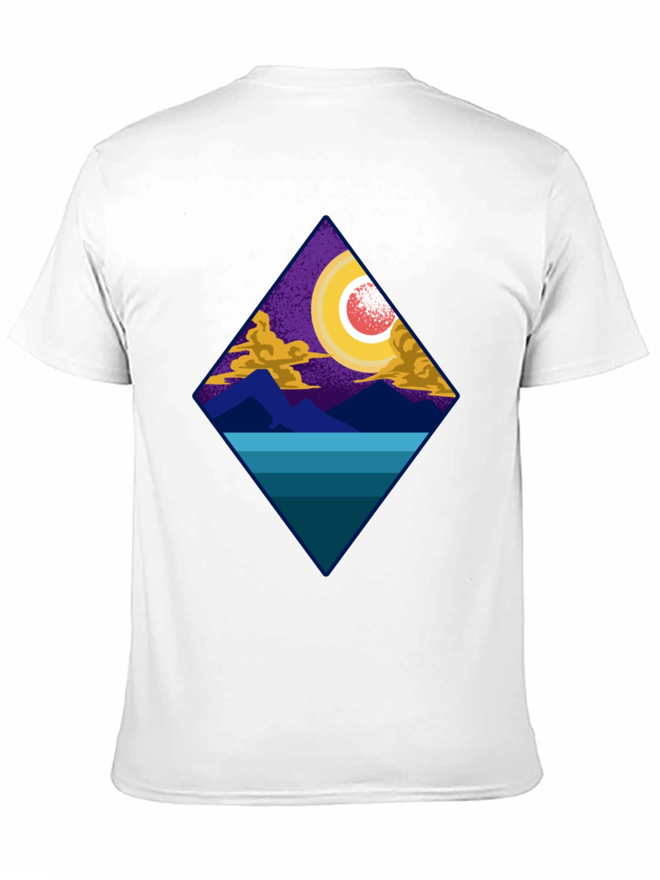 Geometric Landscape Tee - Night Scene Graphic Print