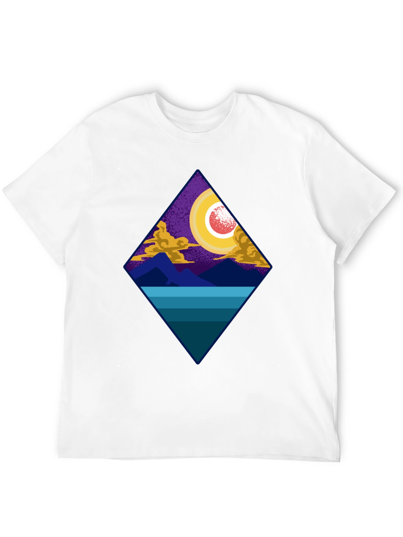 Geometric Landscape Tee - Night Scene Graphic Print