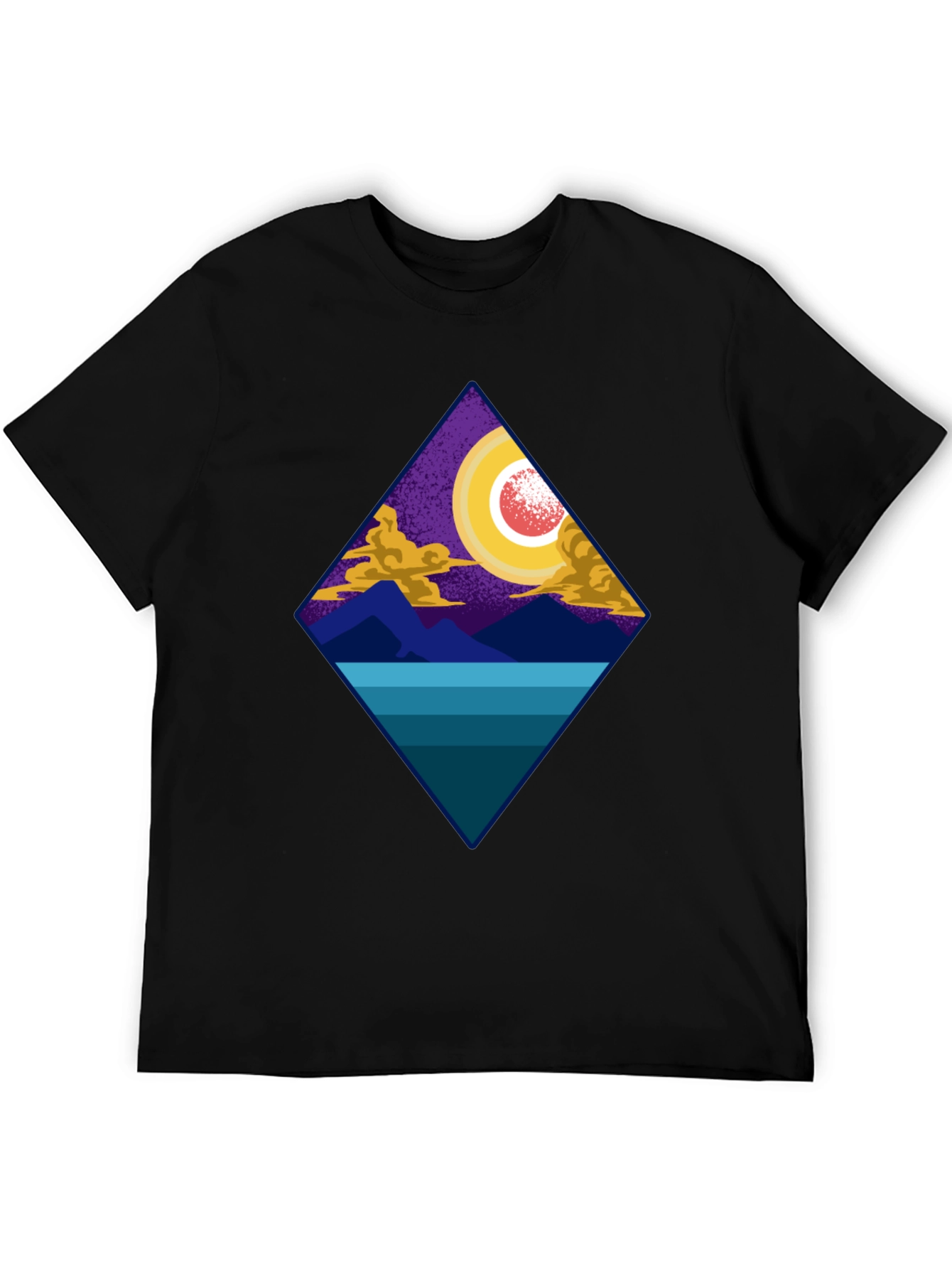 Geometric Landscape Tee - Night Scene Graphic Print
