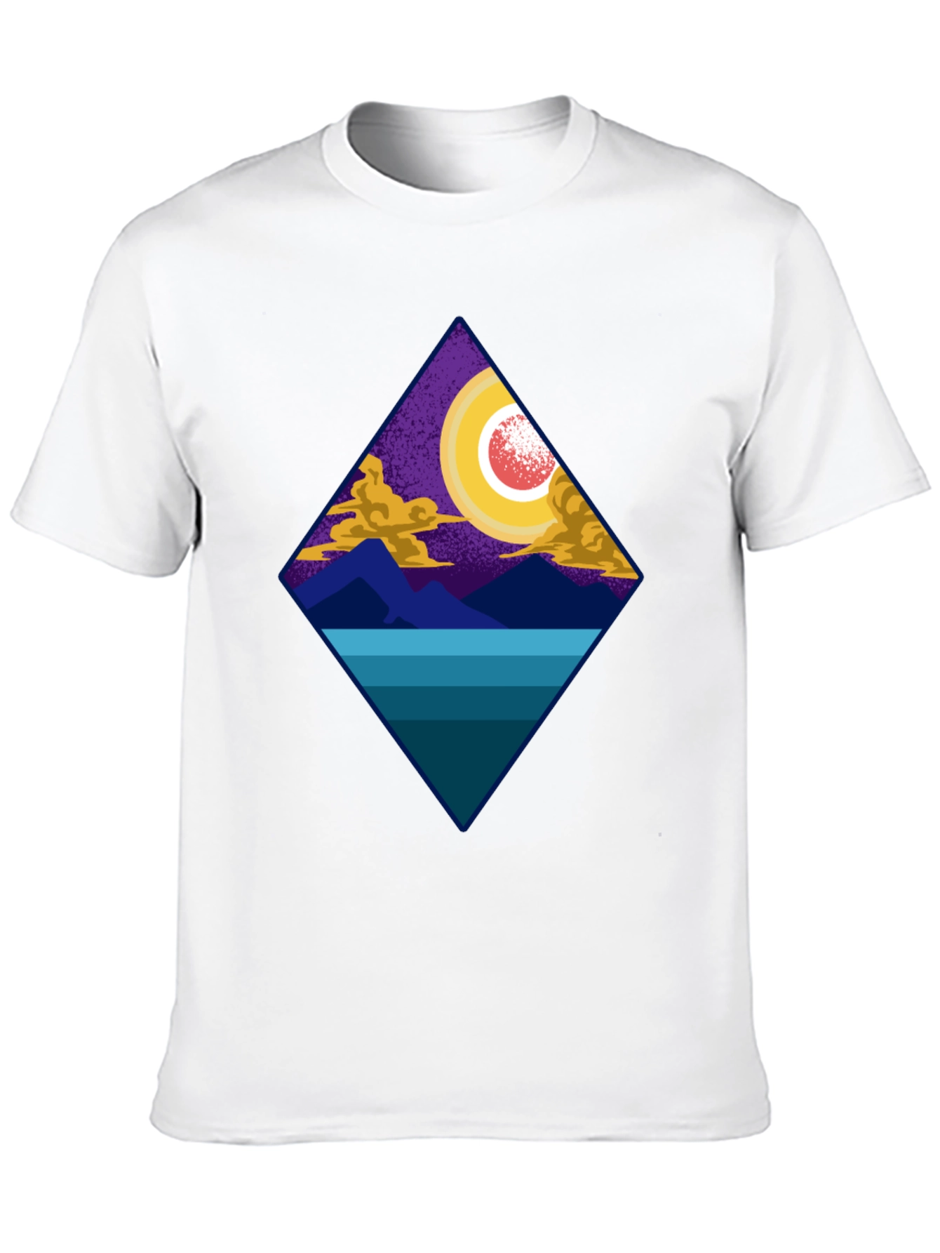 Geometric Landscape Tee - Night Scene Graphic Print