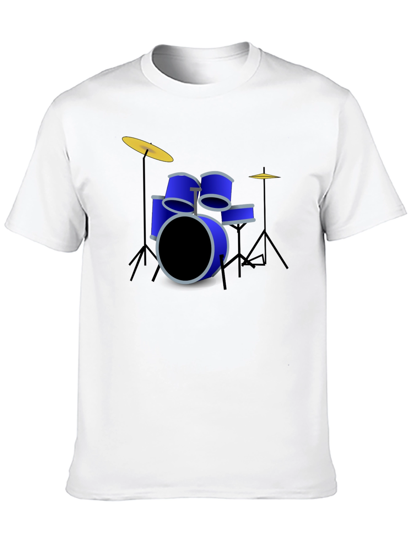 Drum Kit Graphic Print Crew Neck T-Shirt