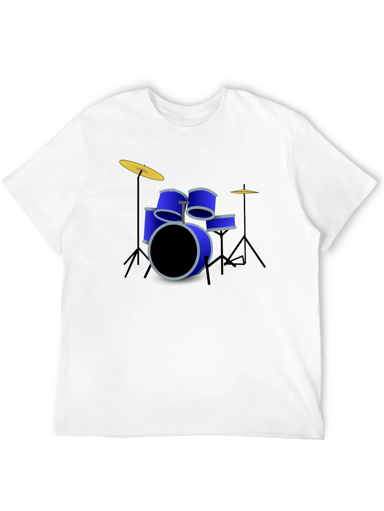 Drum Kit Graphic Print Crew Neck T-Shirt