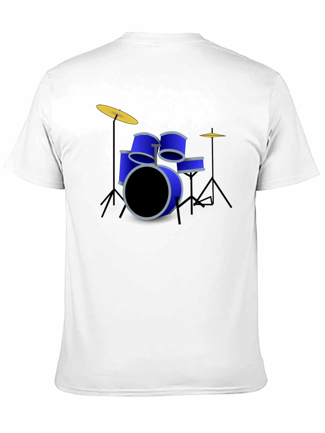 Drum Kit Graphic Print Crew Neck T-Shirt