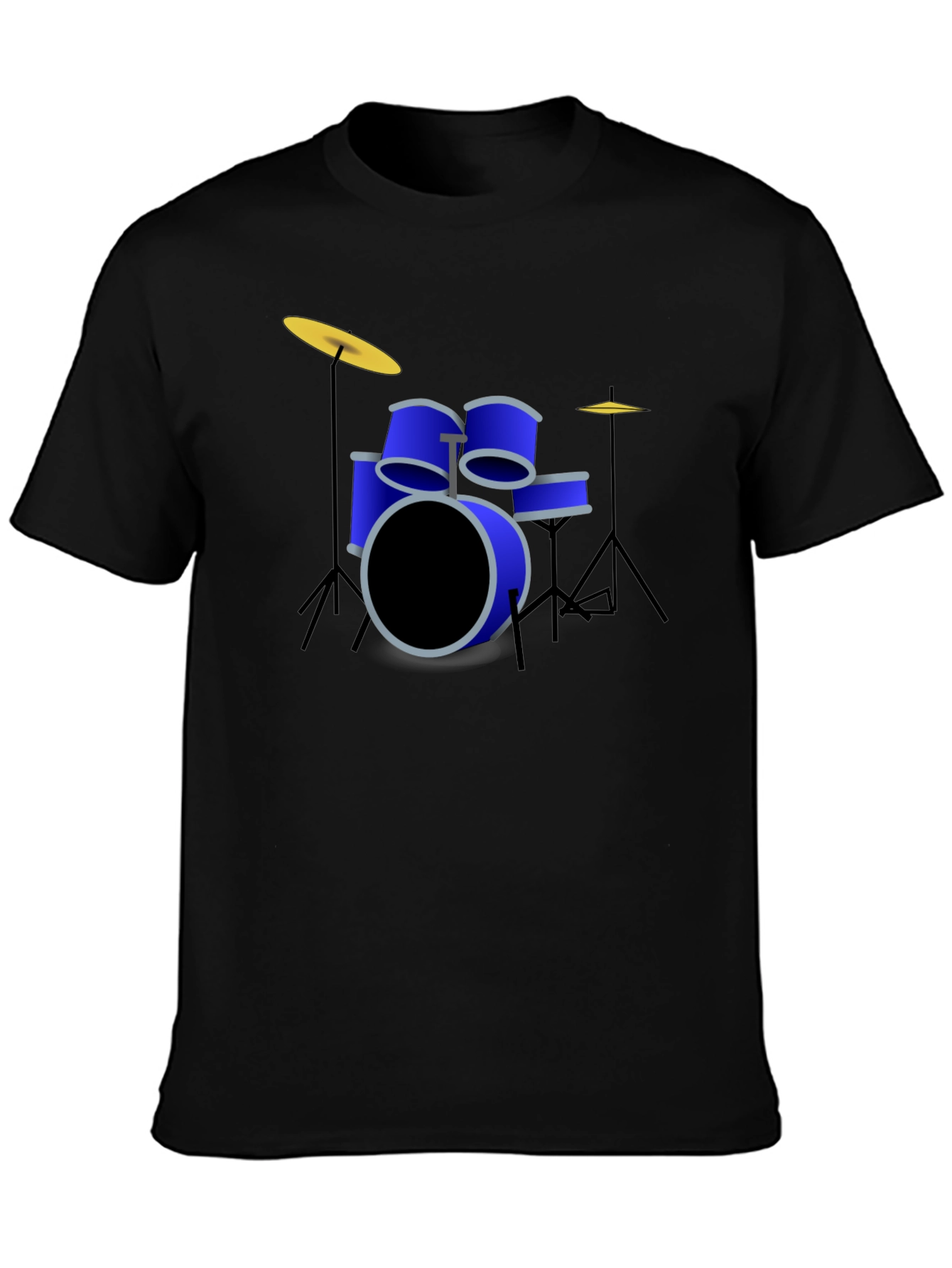 Drum Kit Graphic Print Crew Neck T-Shirt