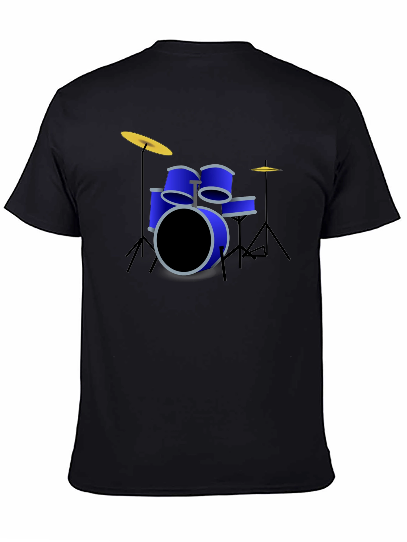 Drum Kit Graphic Print Crew Neck T-Shirt