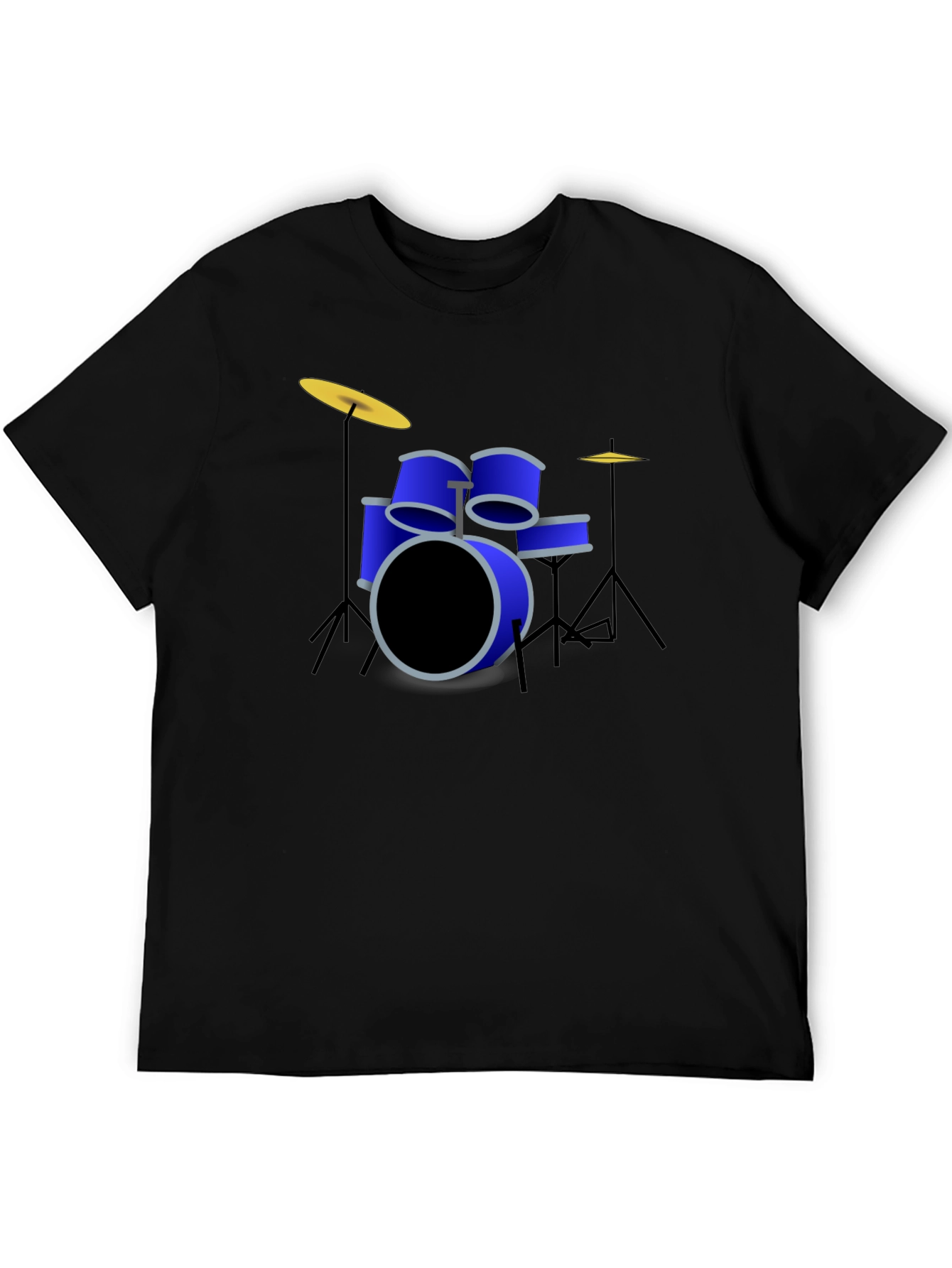 Drum Kit Graphic Print Crew Neck T-Shirt