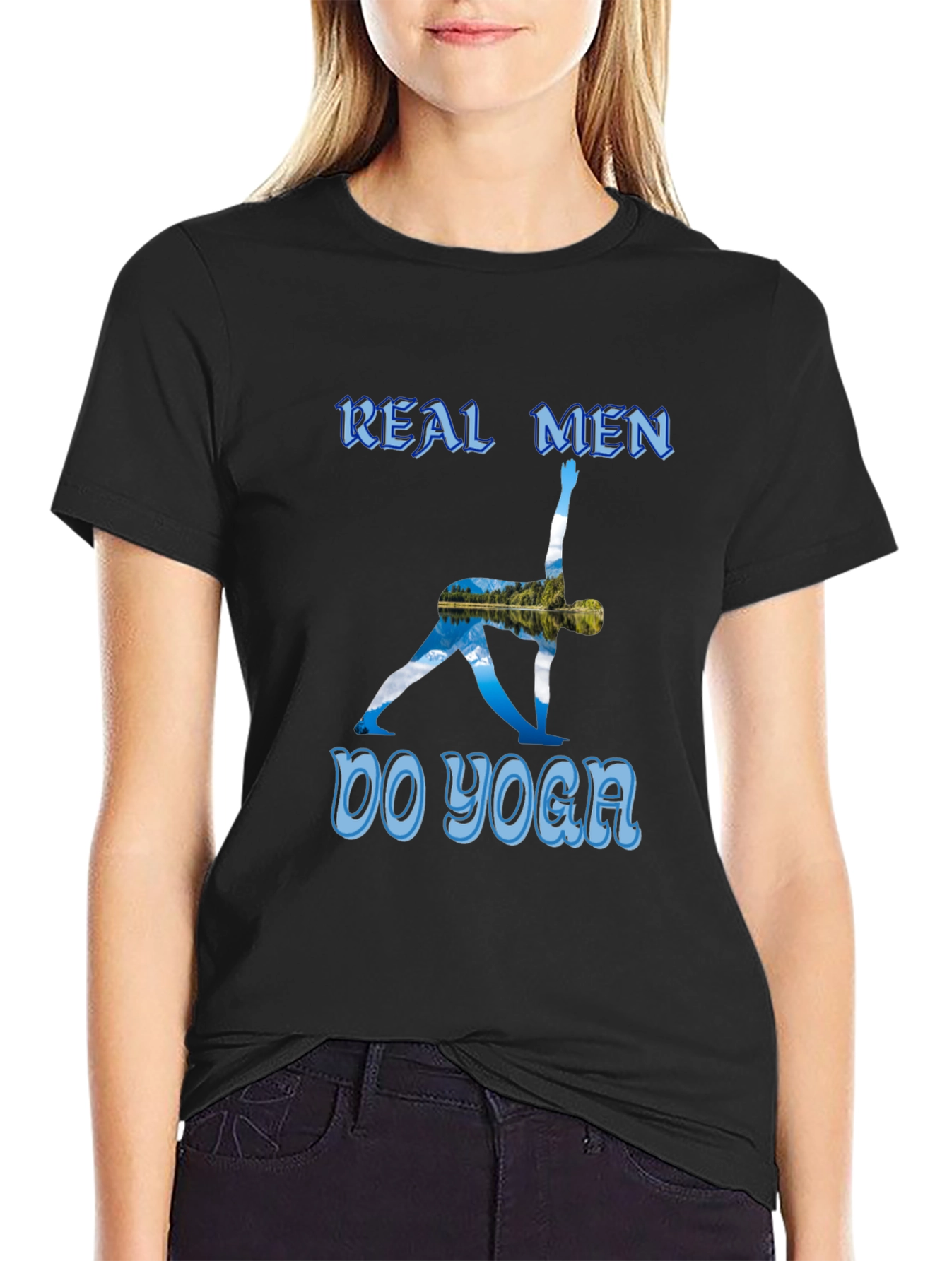 Real Men Do Yoga T-Shirt - Black