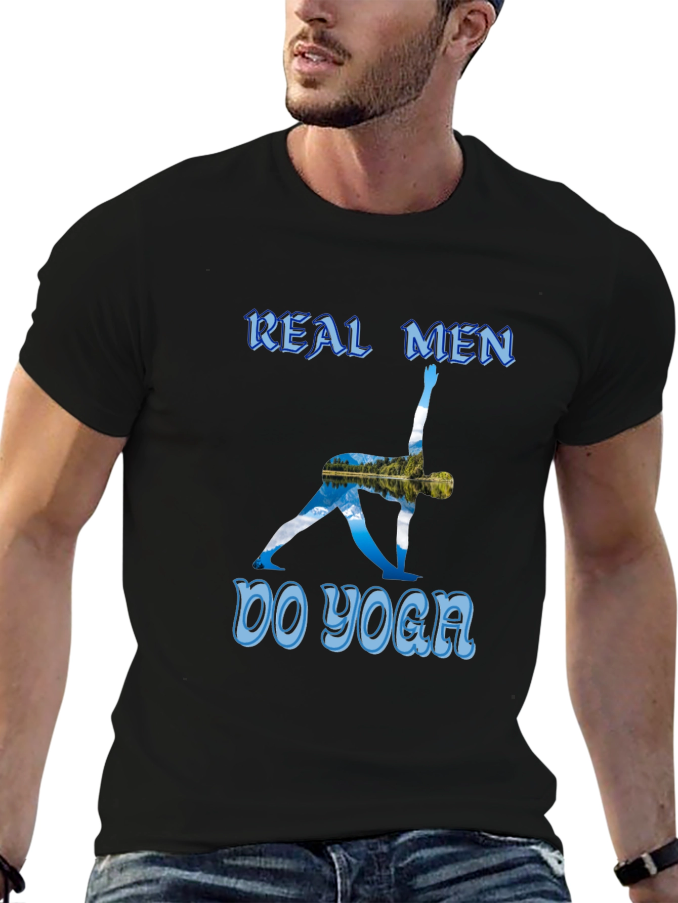 Real Men Do Yoga T-Shirt - Black