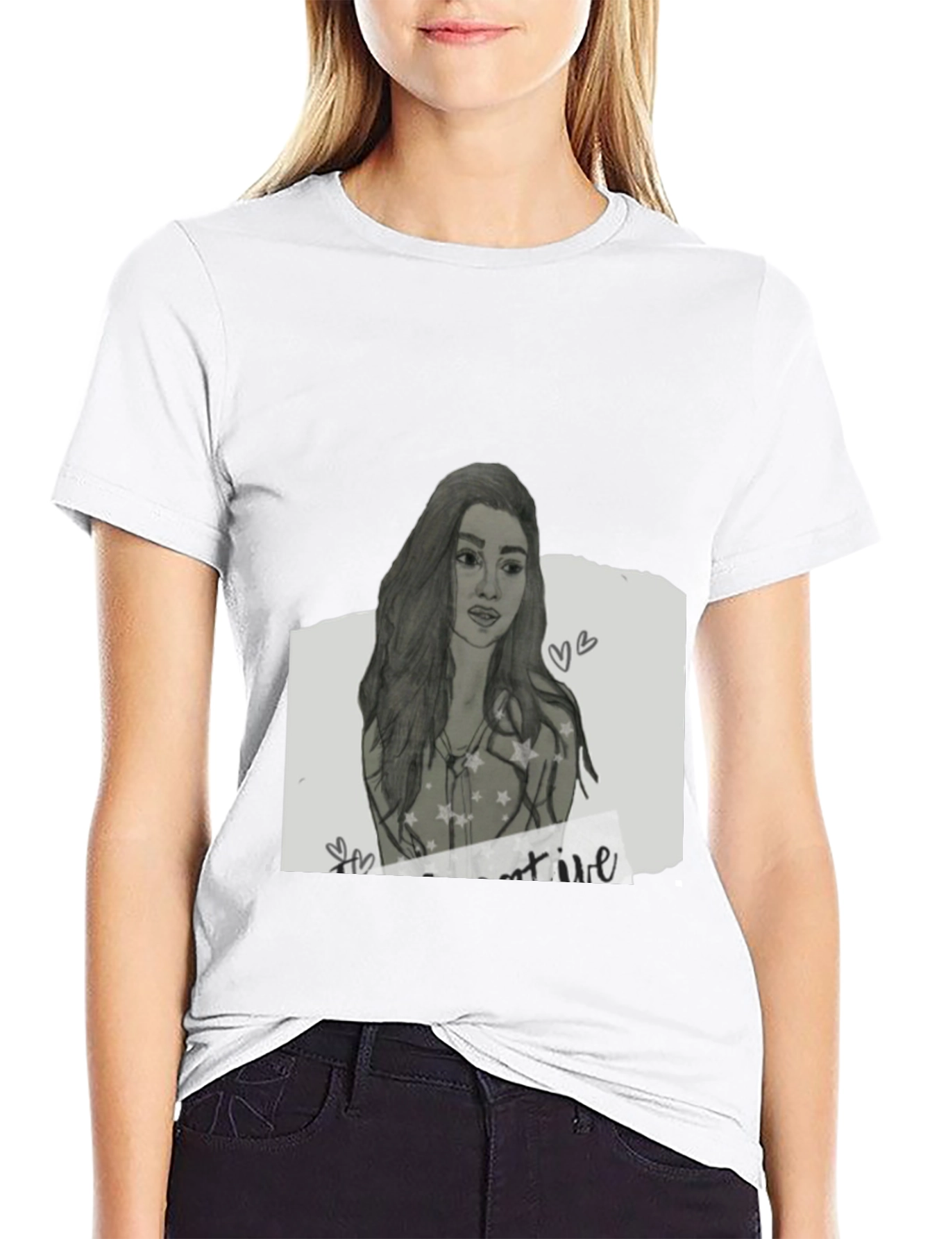 Sketch Portrait Black T-Shirt