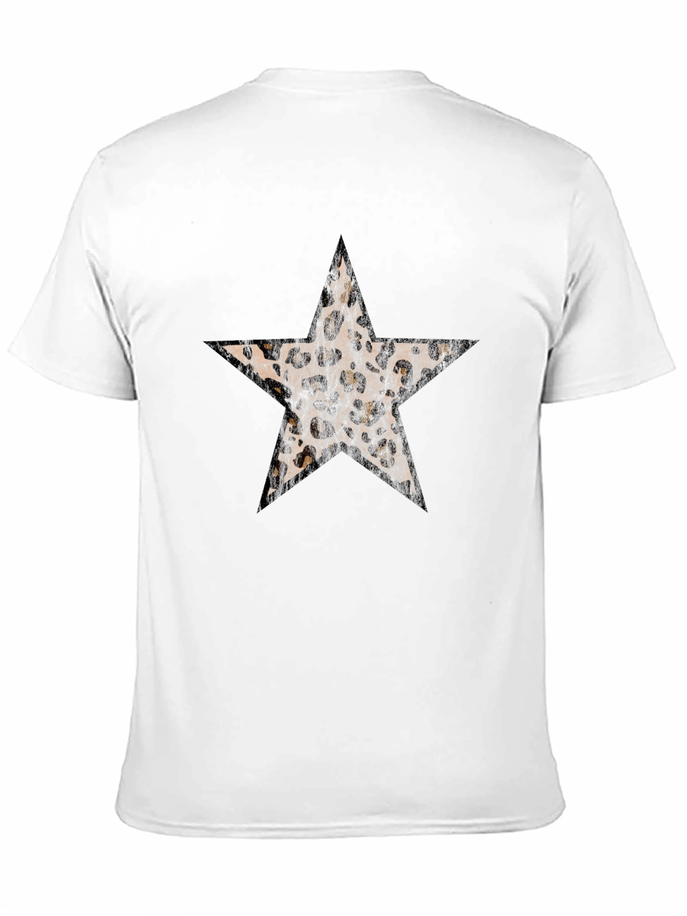 Leopard Star Graphic Black T-Shirt