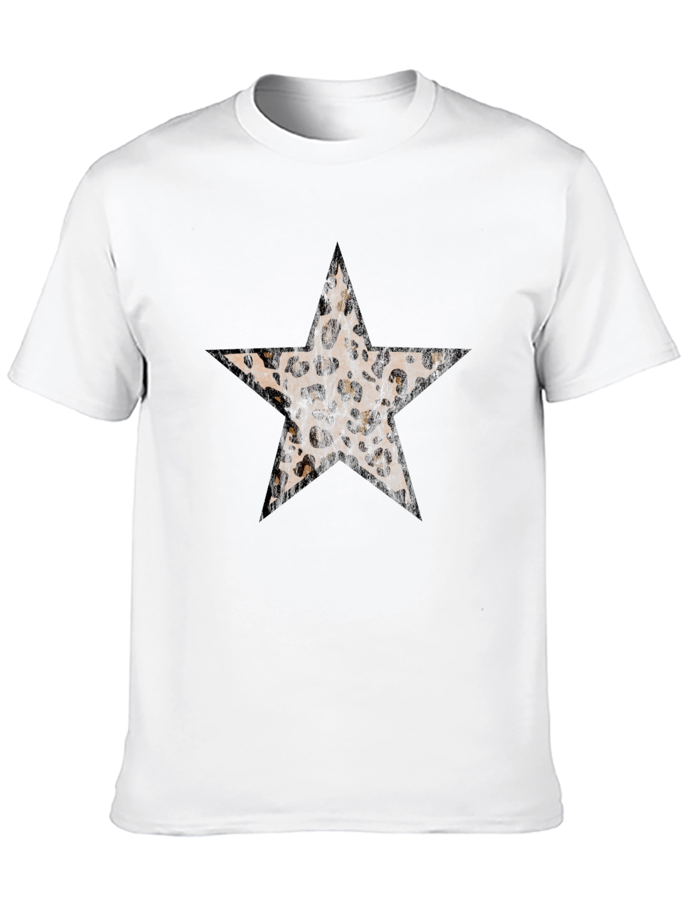 Leopard Star Graphic Black T-Shirt