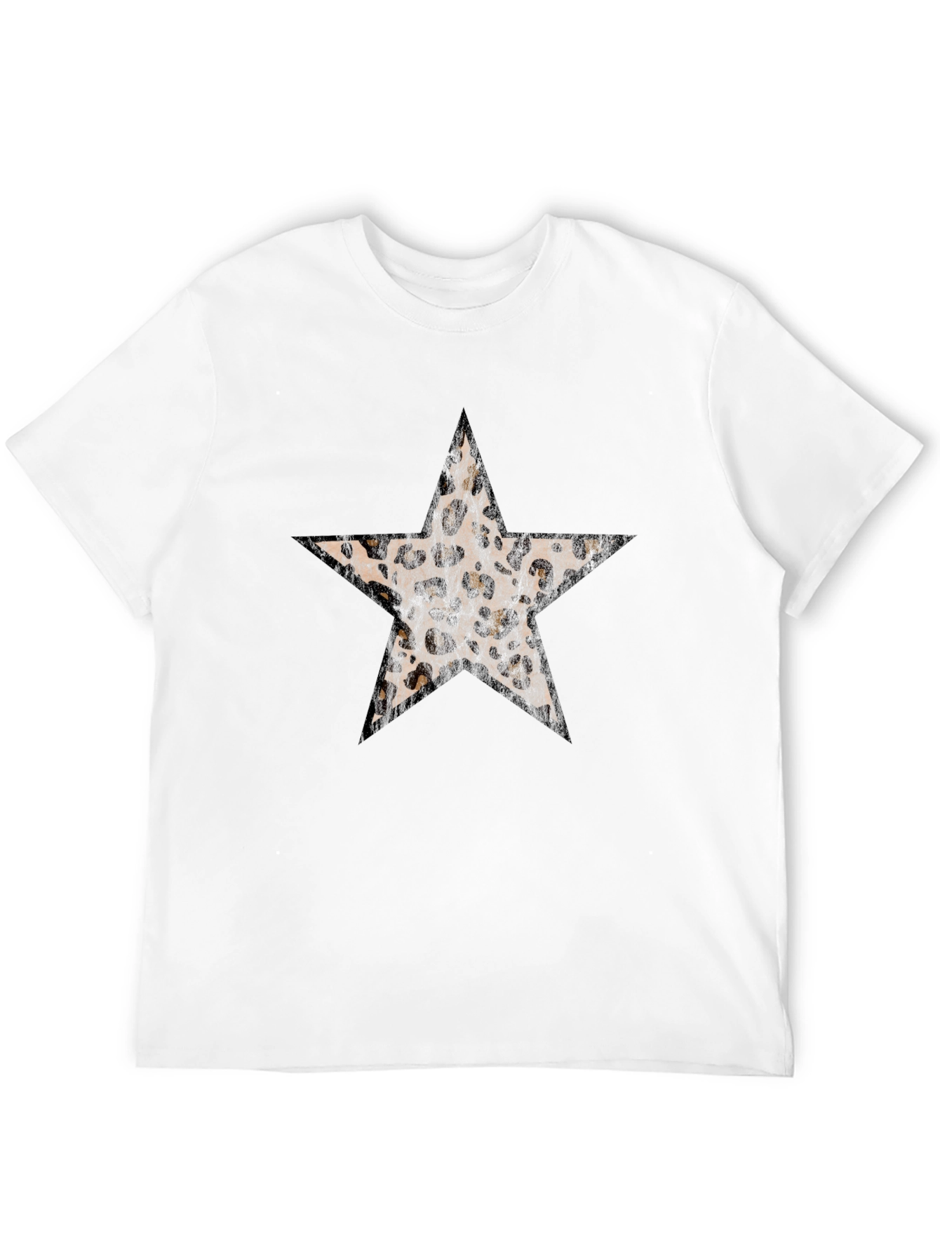 Leopard Star Graphic Black T-Shirt