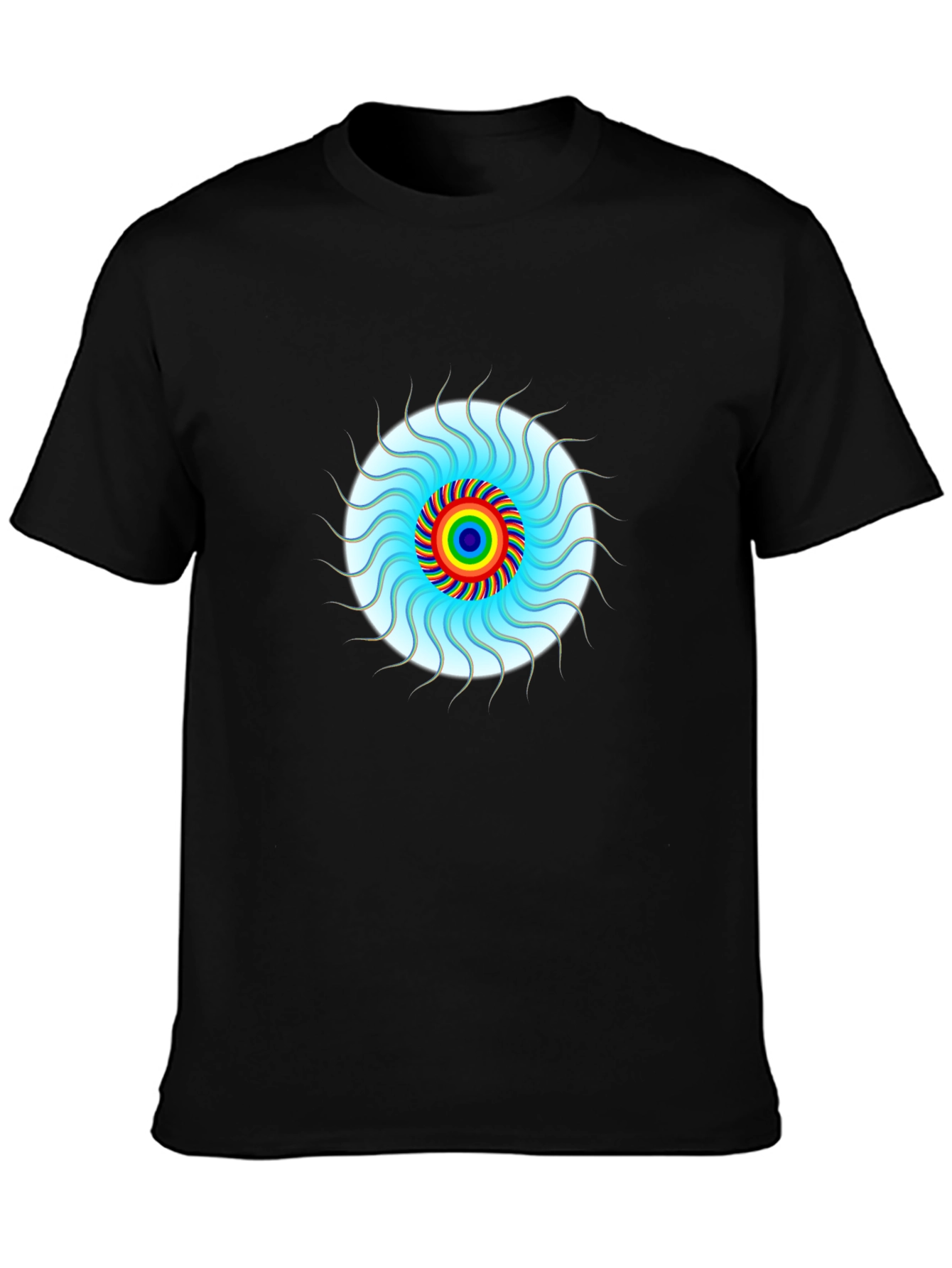 Psychedelic Swirl Graphic Tee - Black