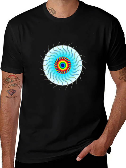 Psychedelic Swirl Graphic Tee - Black