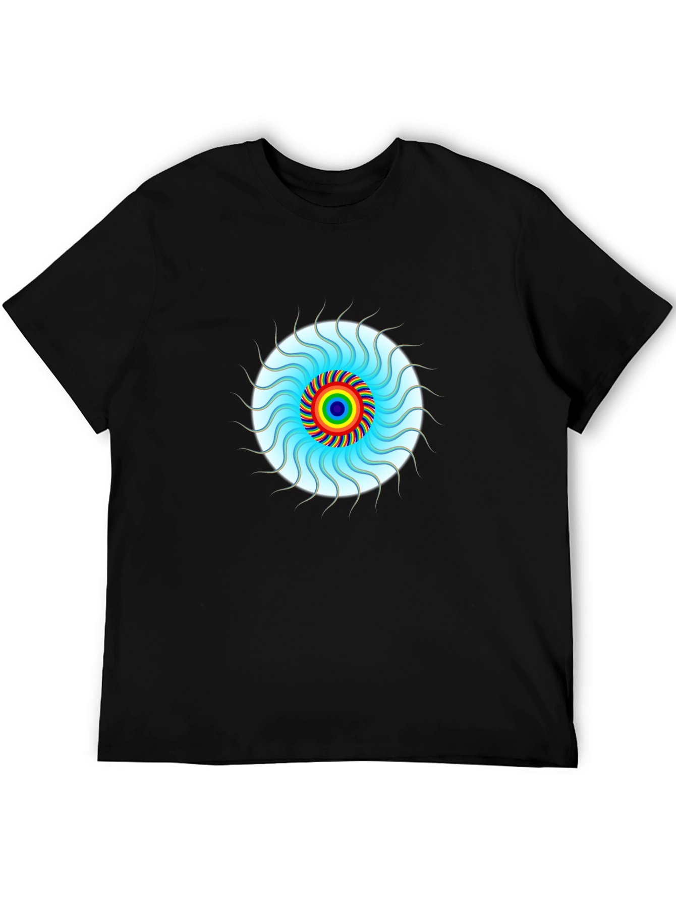 Psychedelic Swirl Graphic Tee - Black