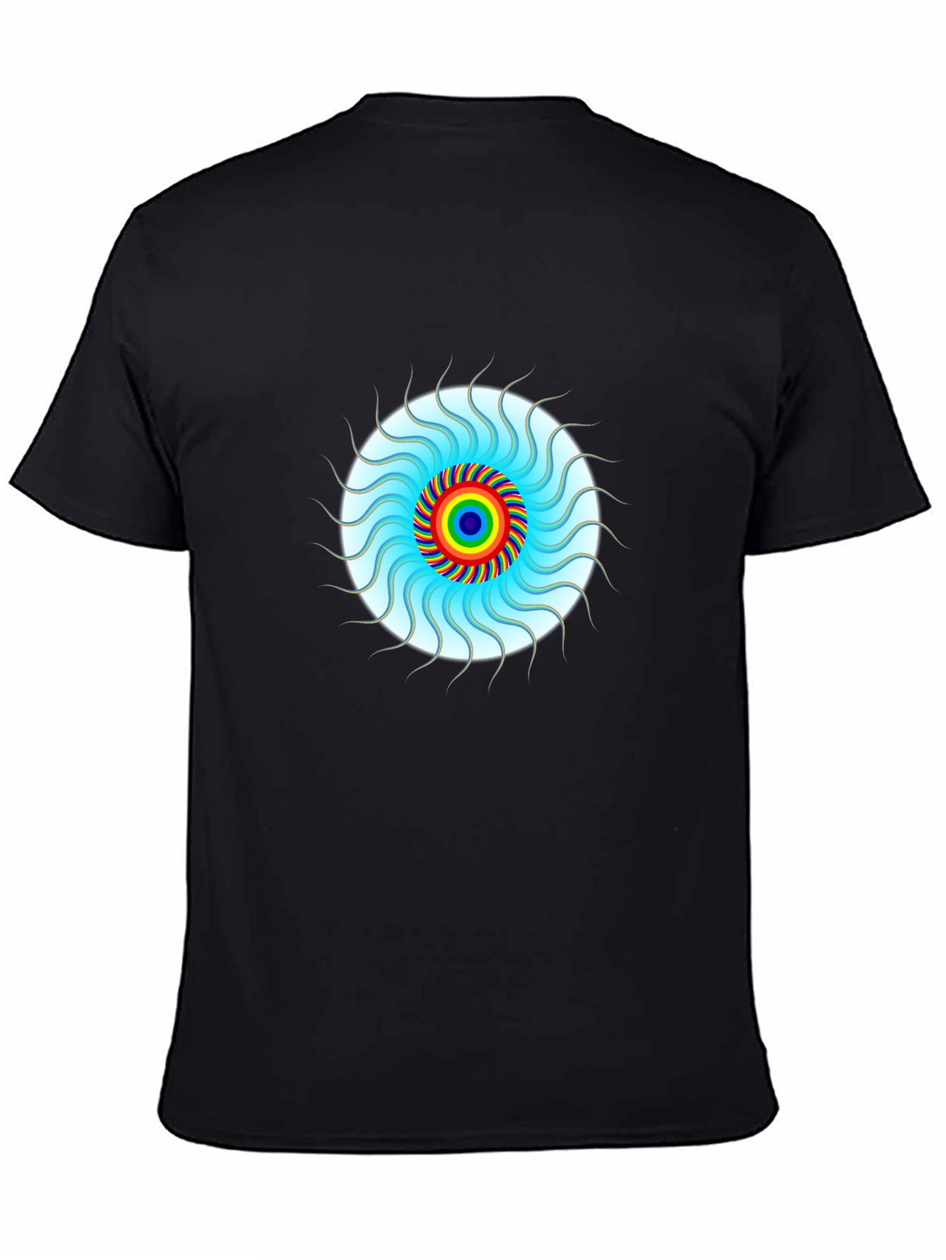 Psychedelic Swirl Graphic Tee - Black