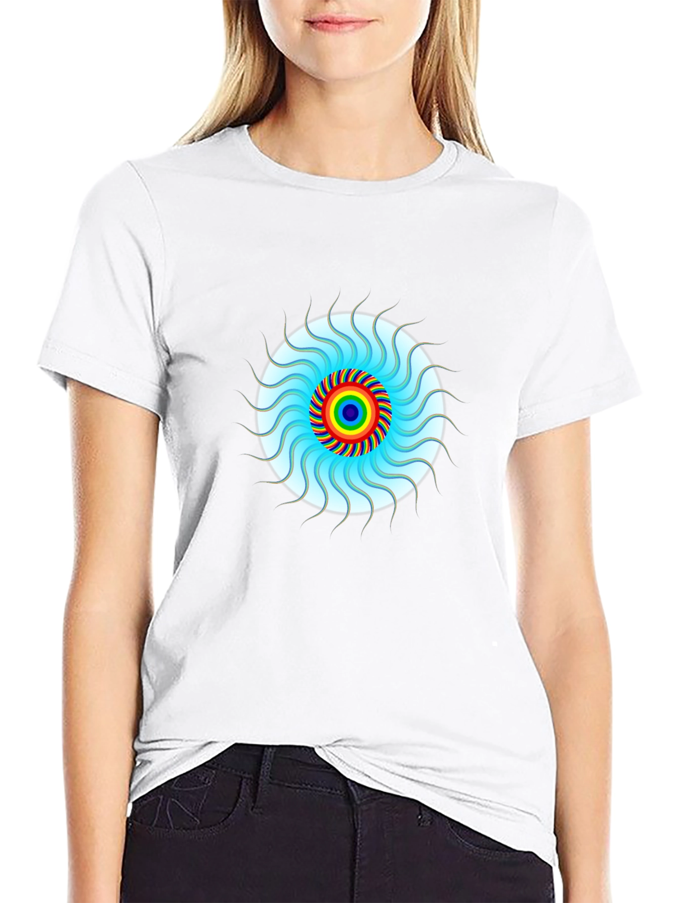 Psychedelic Swirl Graphic Tee - Black