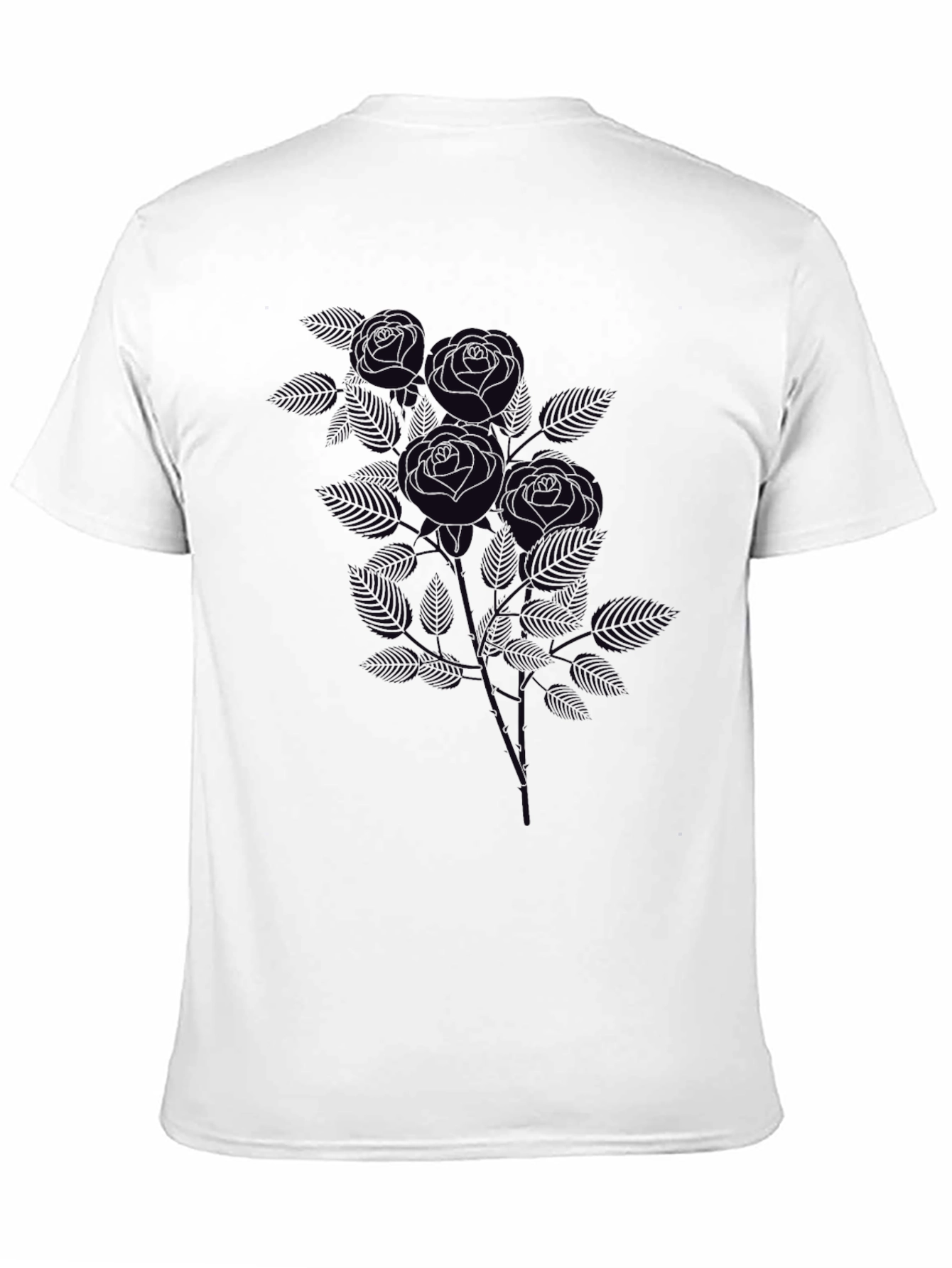Mens Black Rose Graphic T-Shirt - Stylish Casual Wear