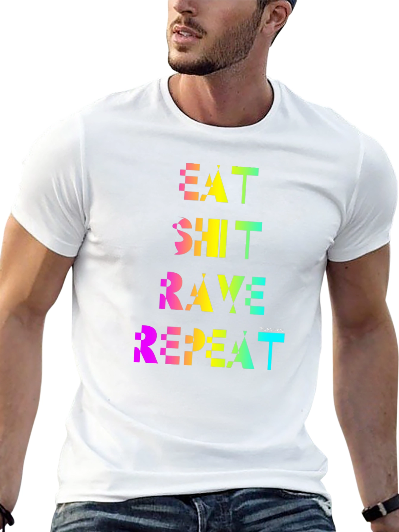 Eat Shit Rave Repeat Rainbow Tee