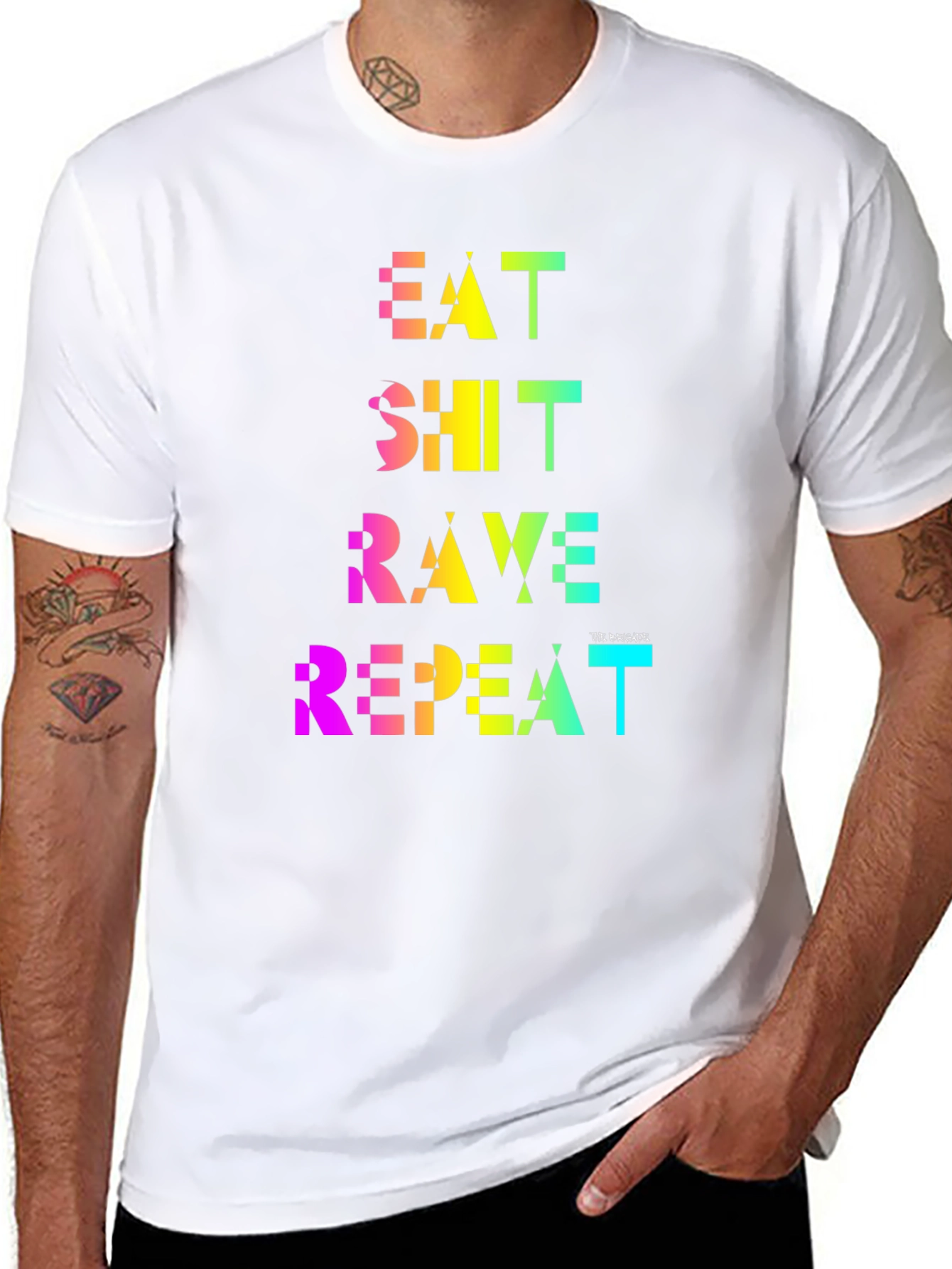Eat Shit Rave Repeat Rainbow Tee