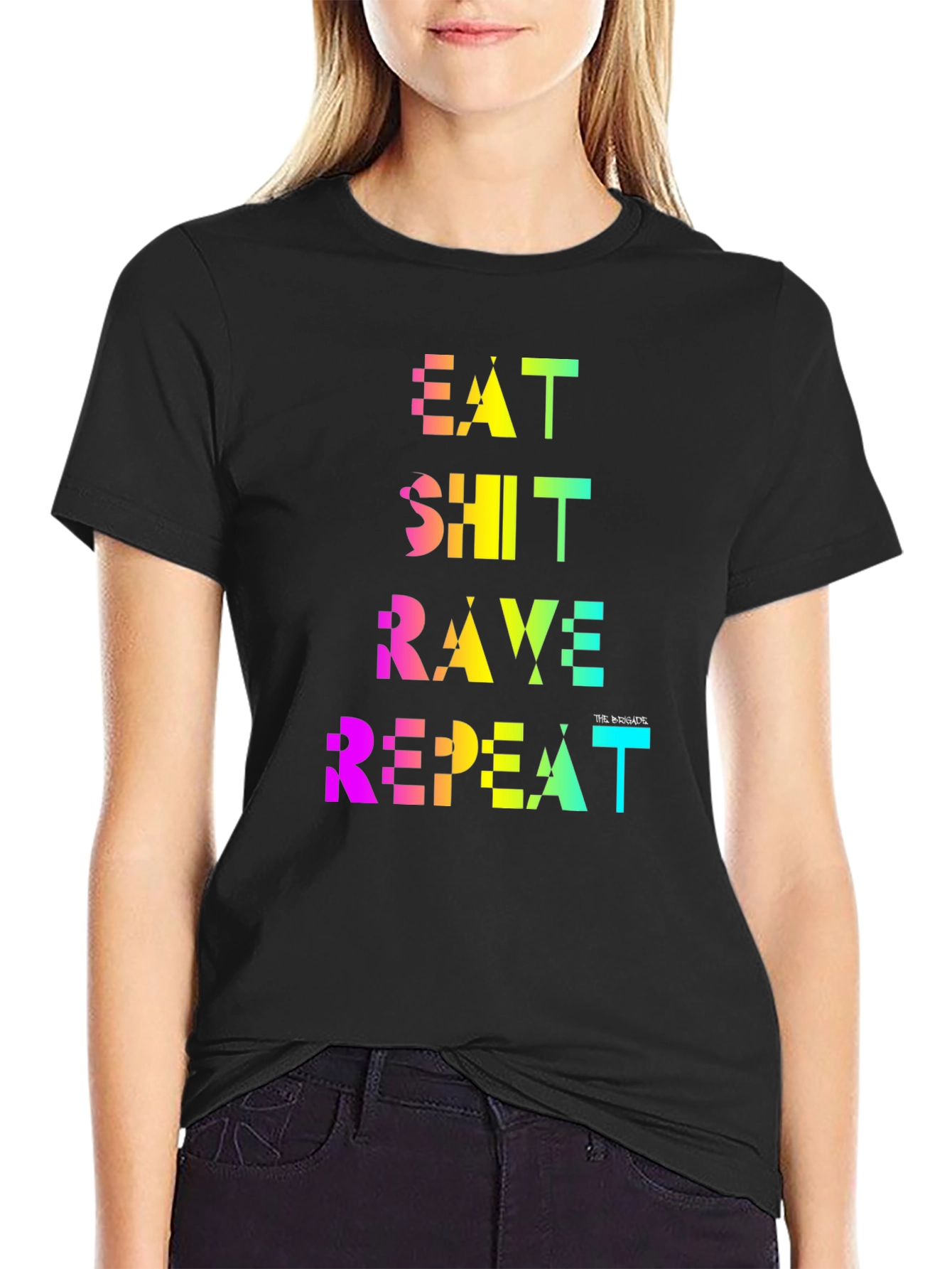 Eat Shit Rave Repeat Rainbow Tee