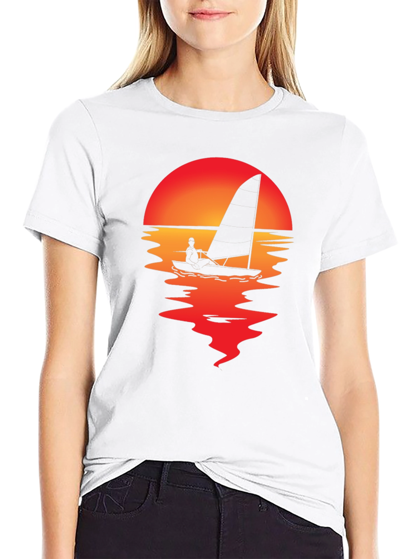 Sunset Sailboat Graphic Tee