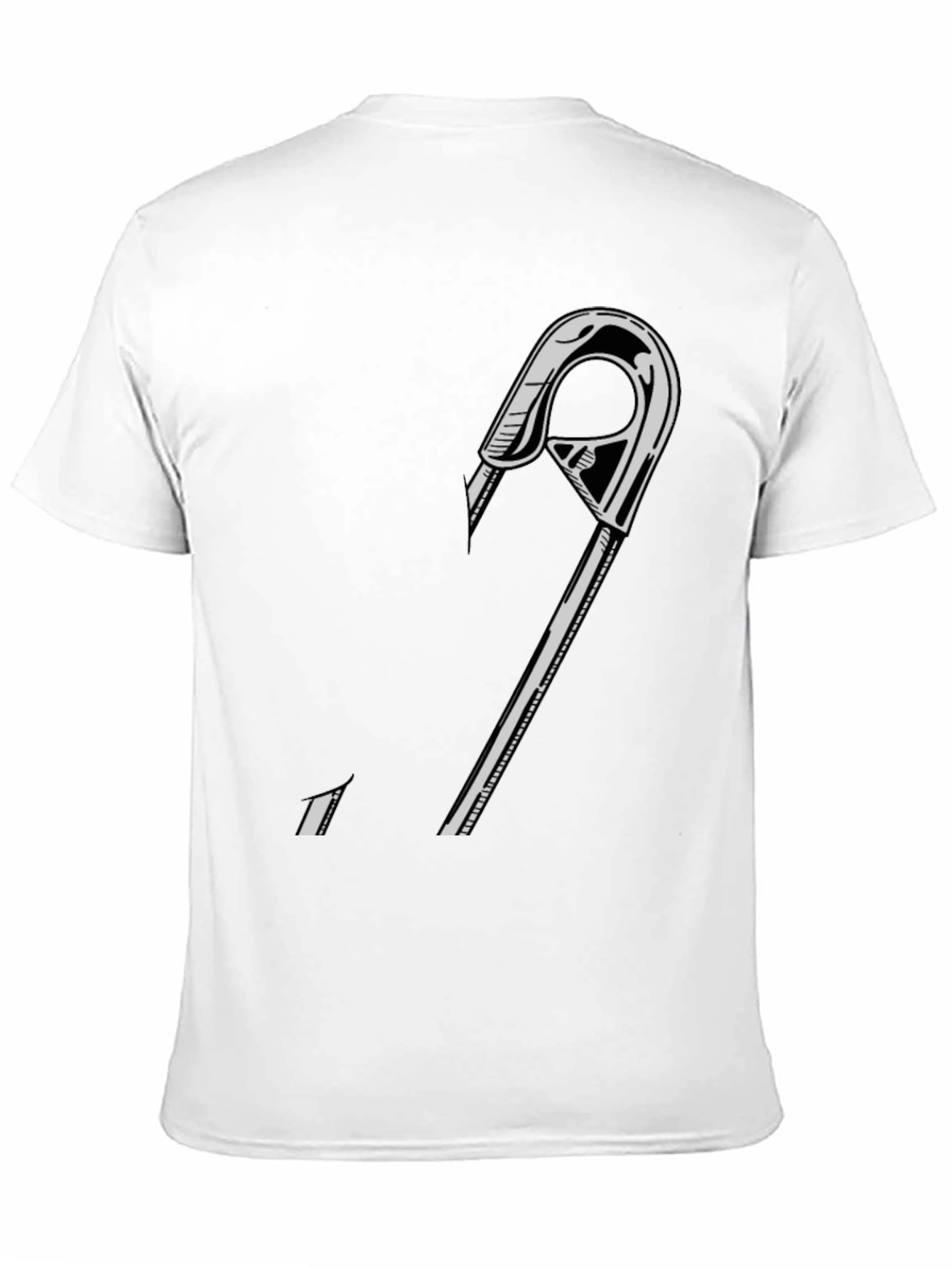Black Graphic Tee - Safety Pin Design