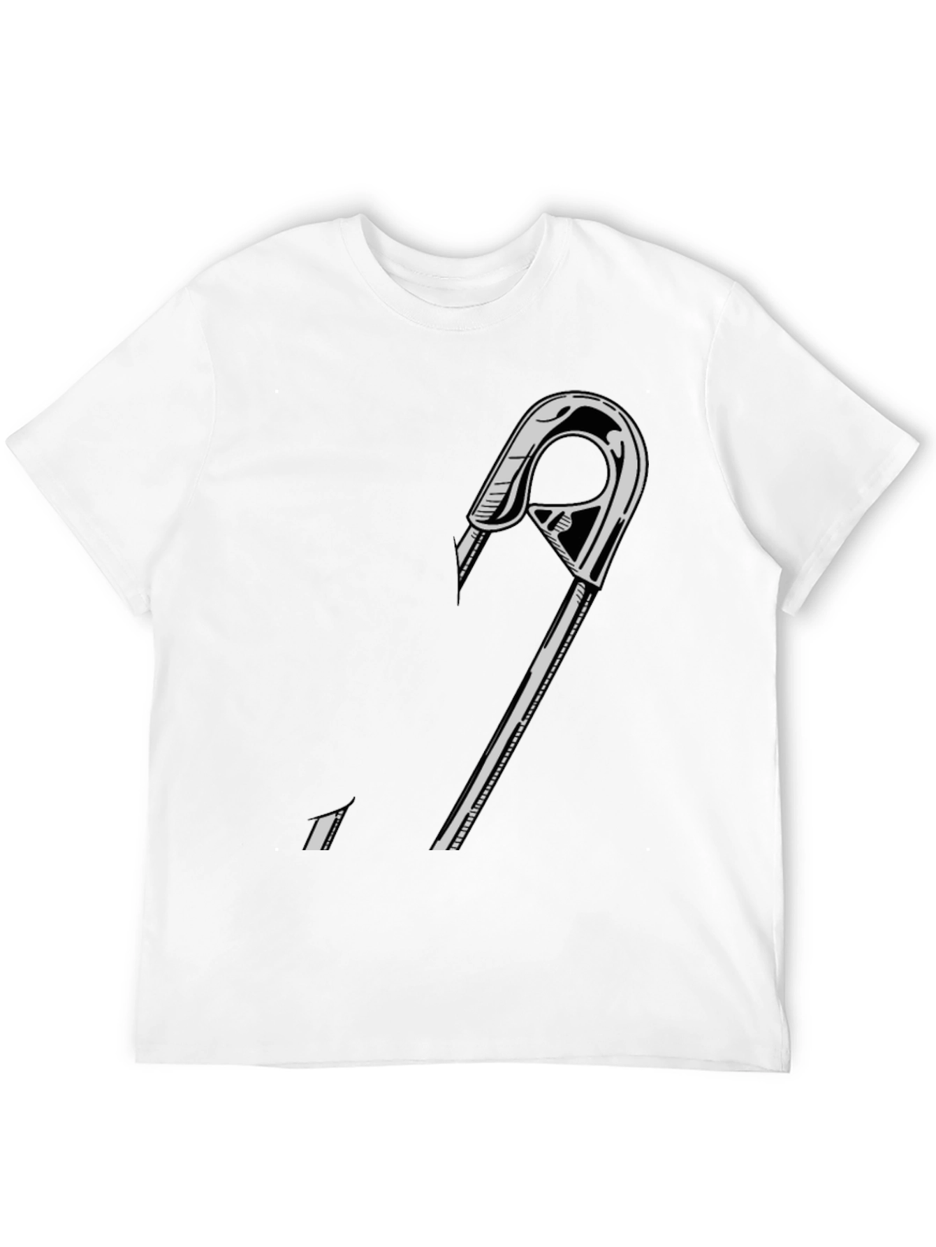Black Graphic Tee - Safety Pin Design