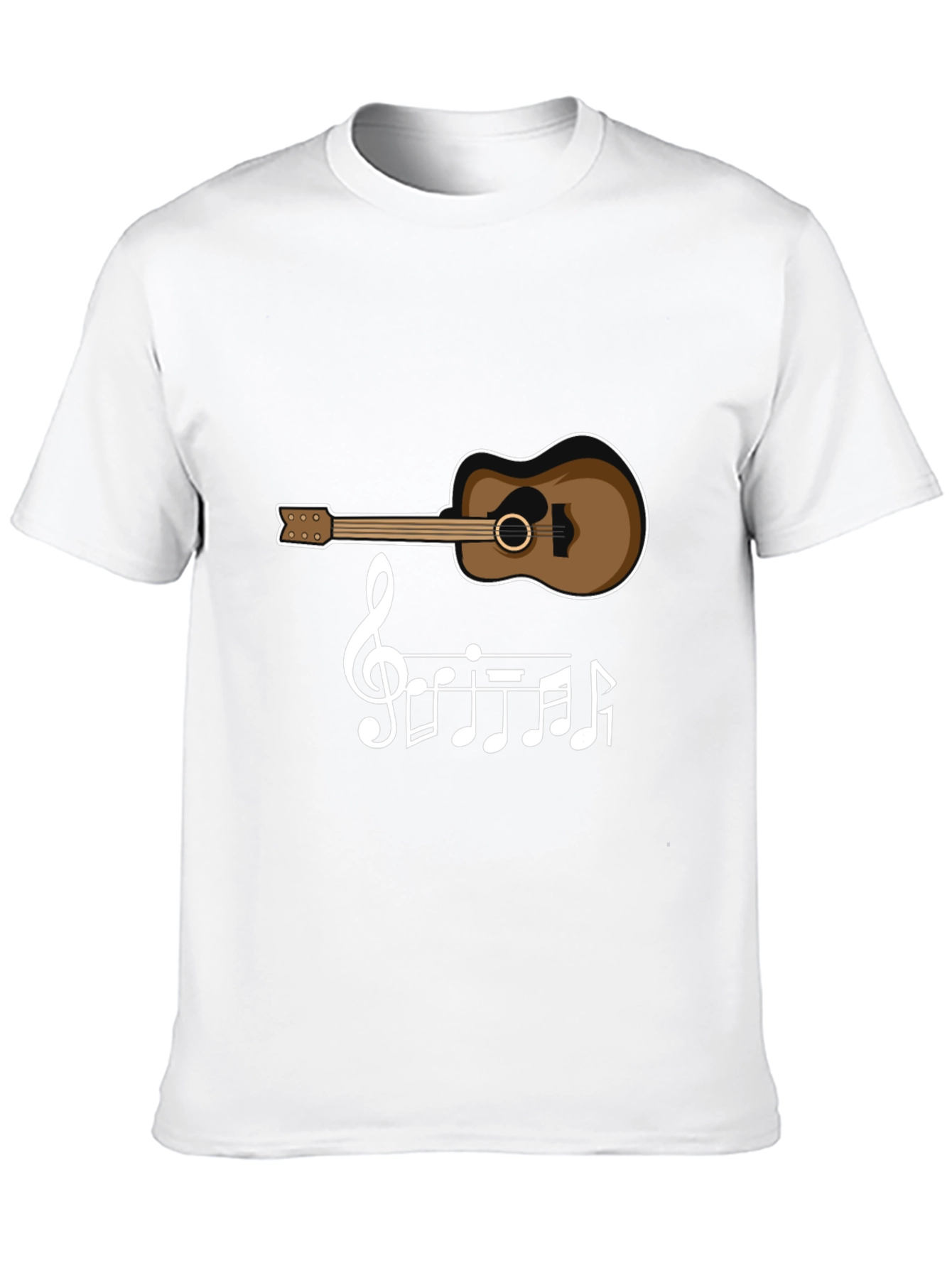 Guitar & Music Note T-Shirt - Black Tee