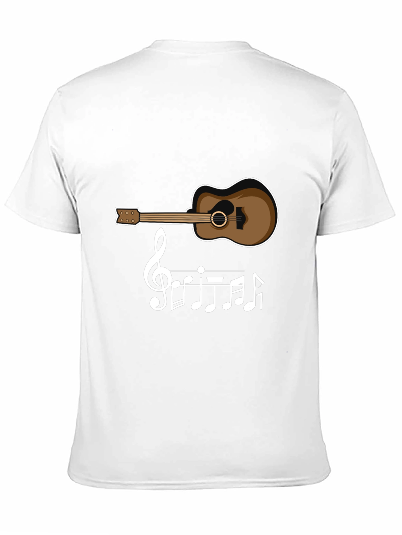 Guitar & Music Note T-Shirt - Black Tee