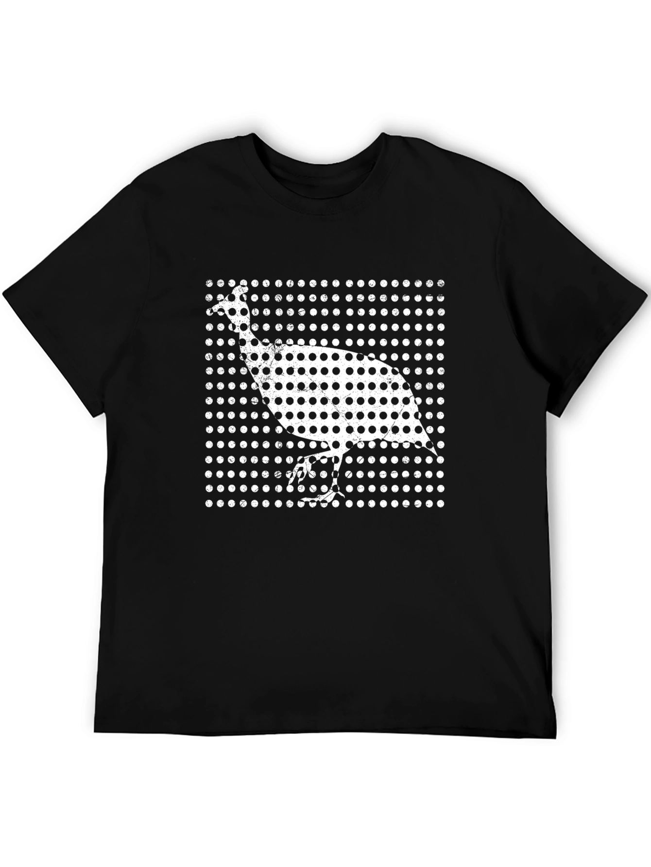 Retro Guinea Fowl Black T-Shirt