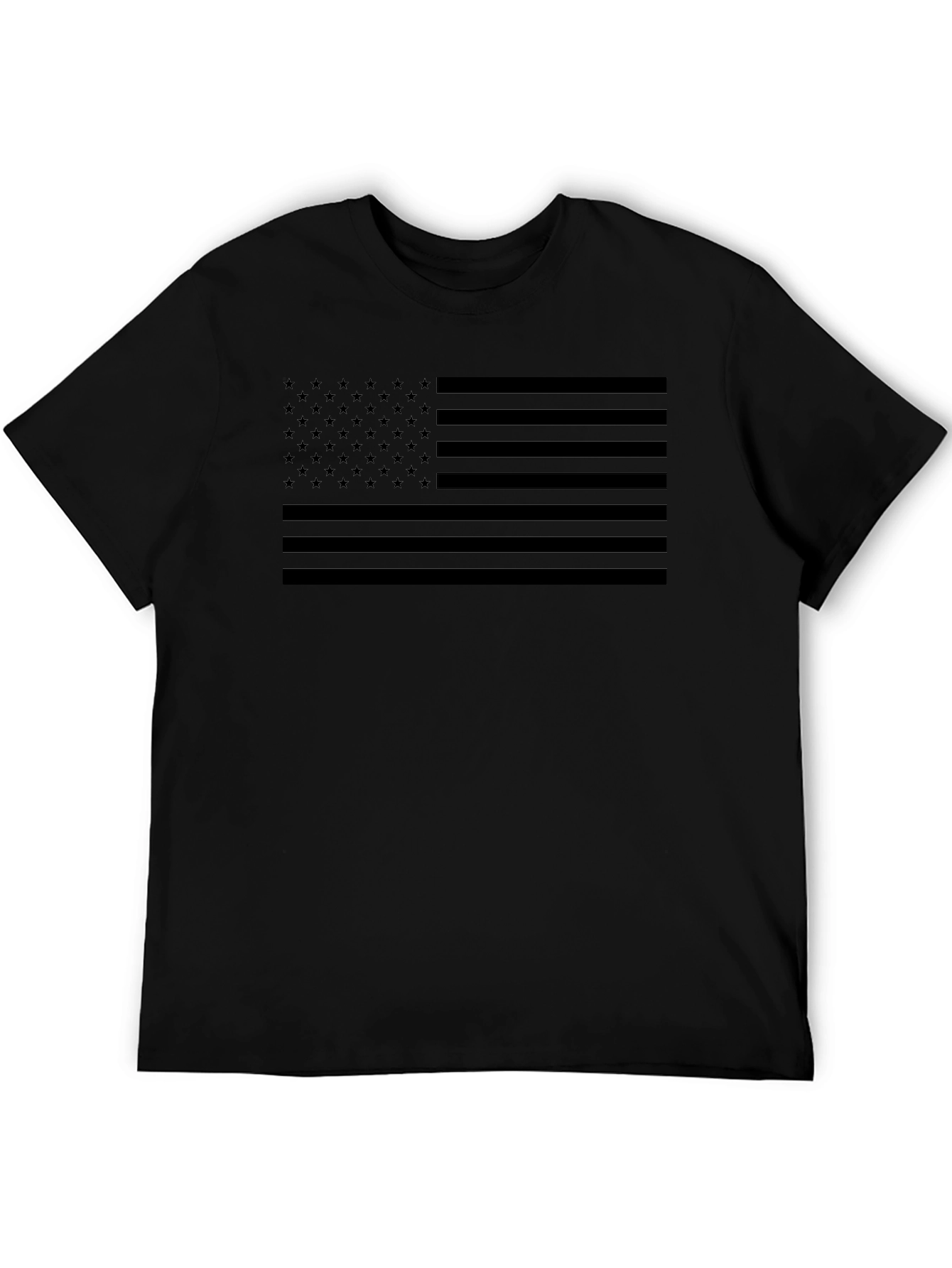 All-Black American Flag Graphic T-Shirt