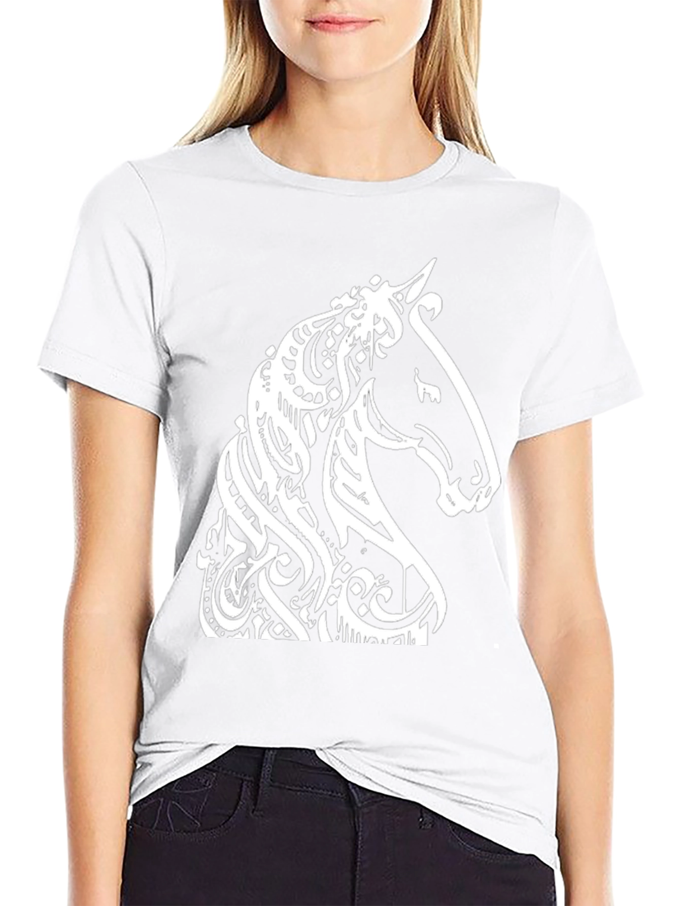Horse Head Graphic Tee - Stylish Black T-Shirt