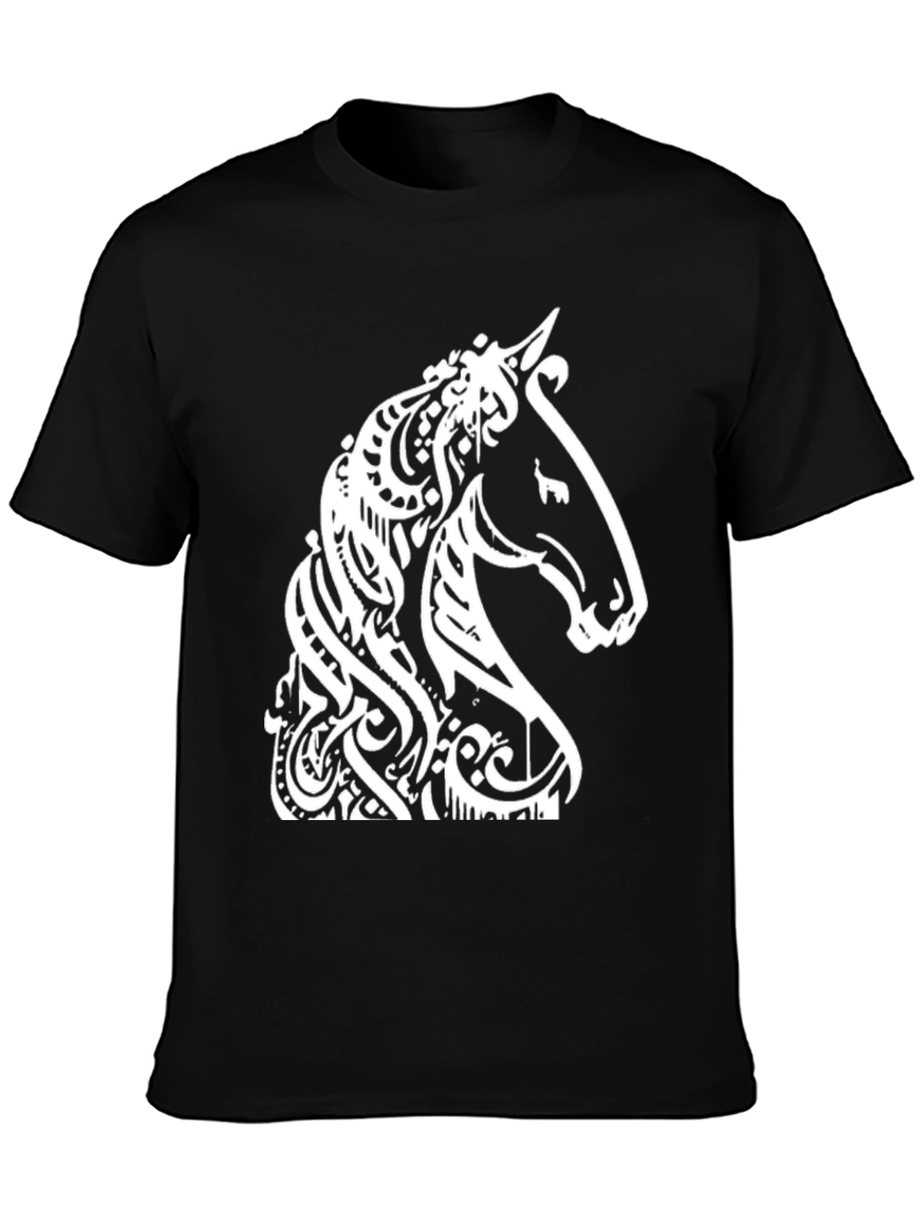 Horse Head Graphic Tee - Stylish Black T-Shirt