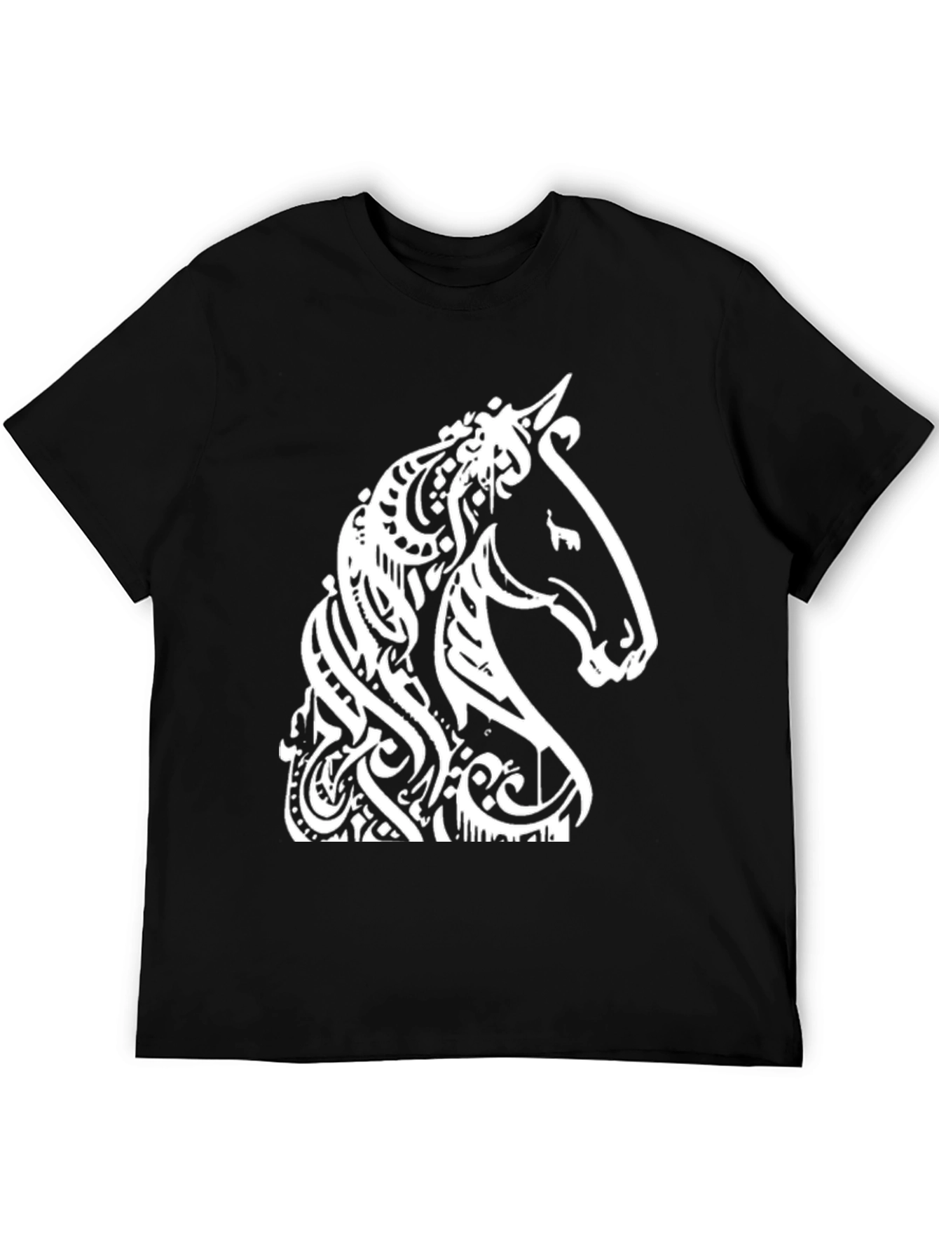 Horse Head Graphic Tee - Stylish Black T-Shirt
