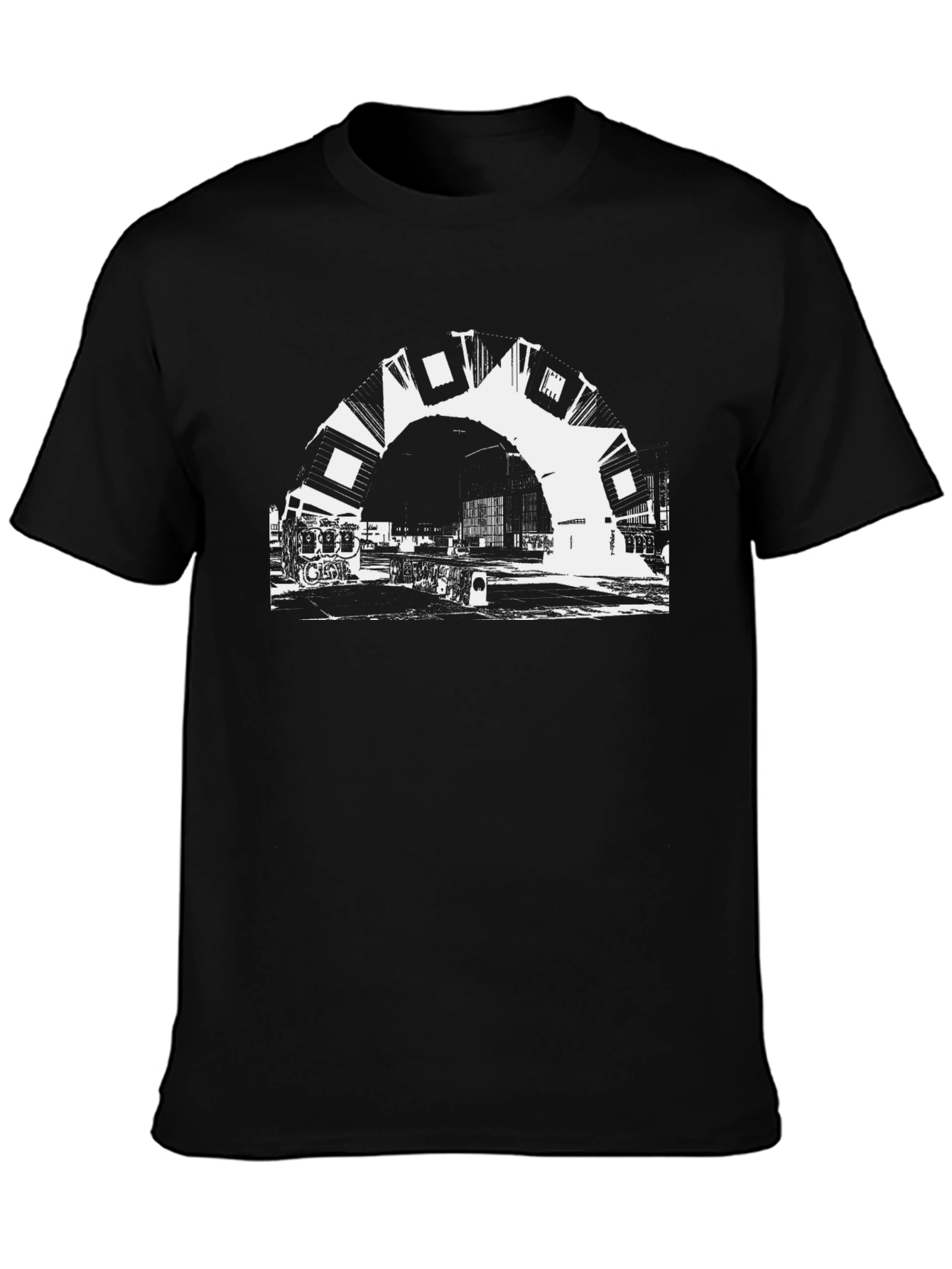 Bold Graphic Print Black T-Shirt