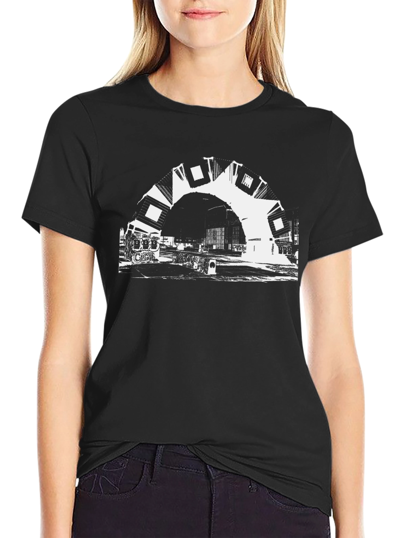 Bold Graphic Print Black T-Shirt