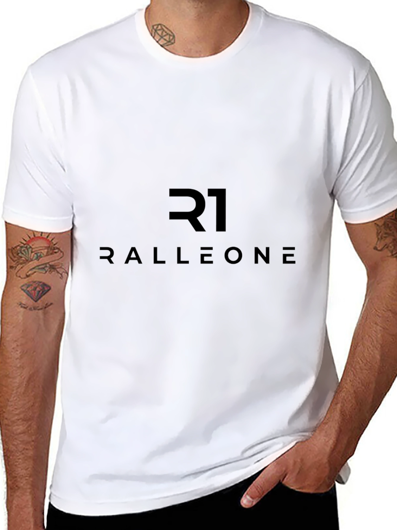Ralleone Black T-Shirt - Modern Graphic Tee