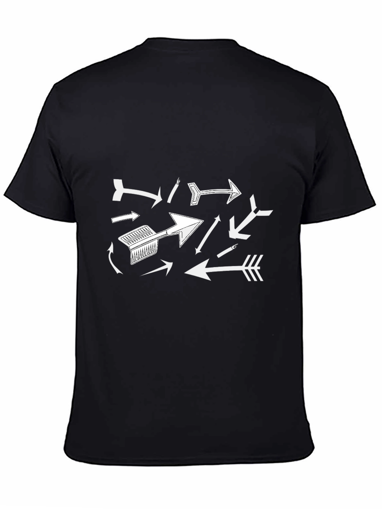Arrow Graphic Print Black T-Shirt