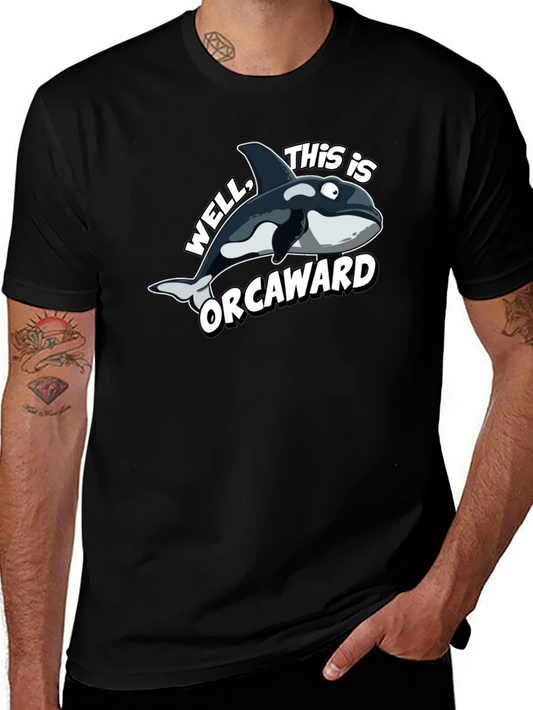 Orcaward Cartoon Orca Graphic T-Shirt