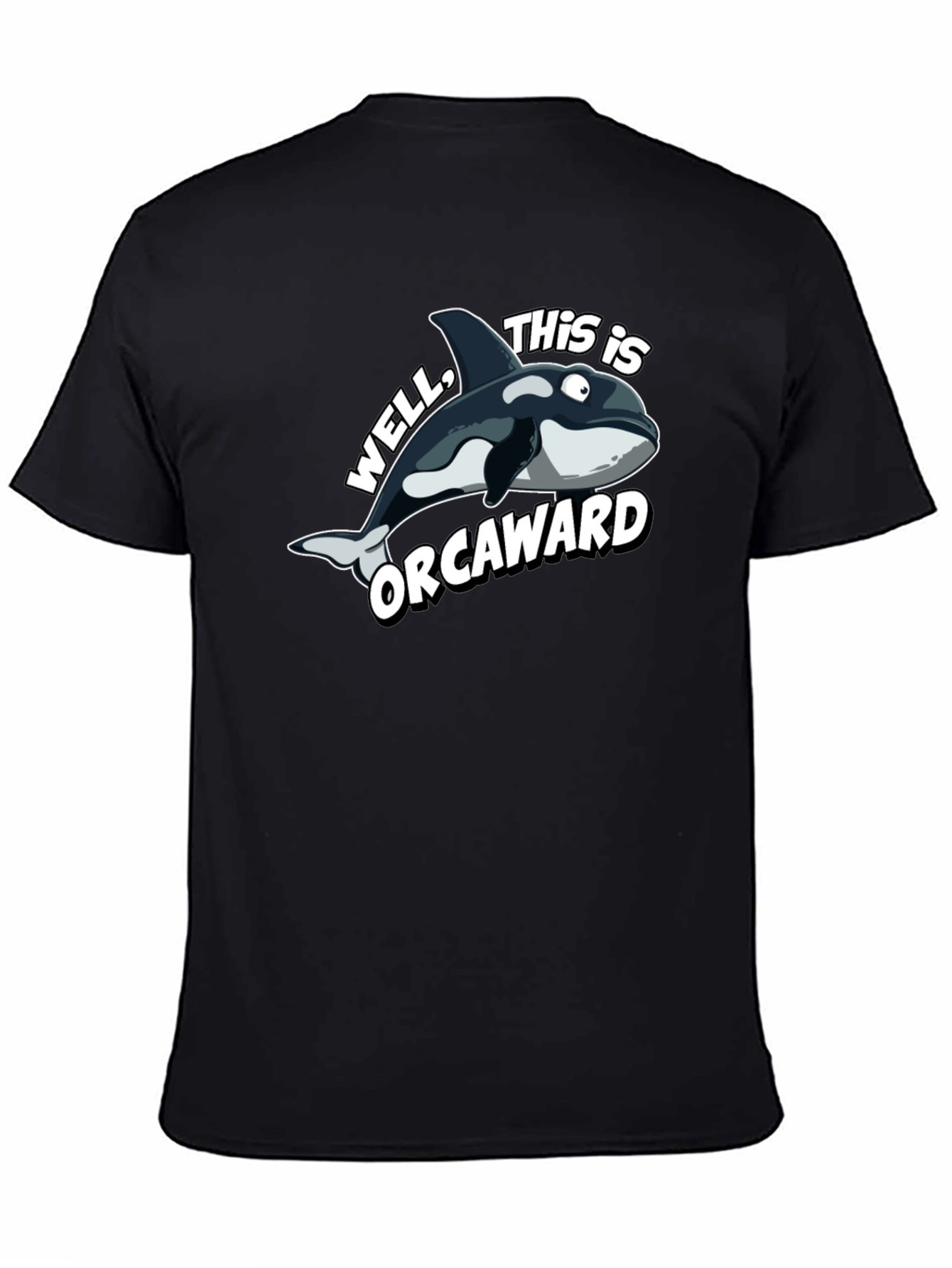 Orcaward Cartoon Orca Graphic T-Shirt