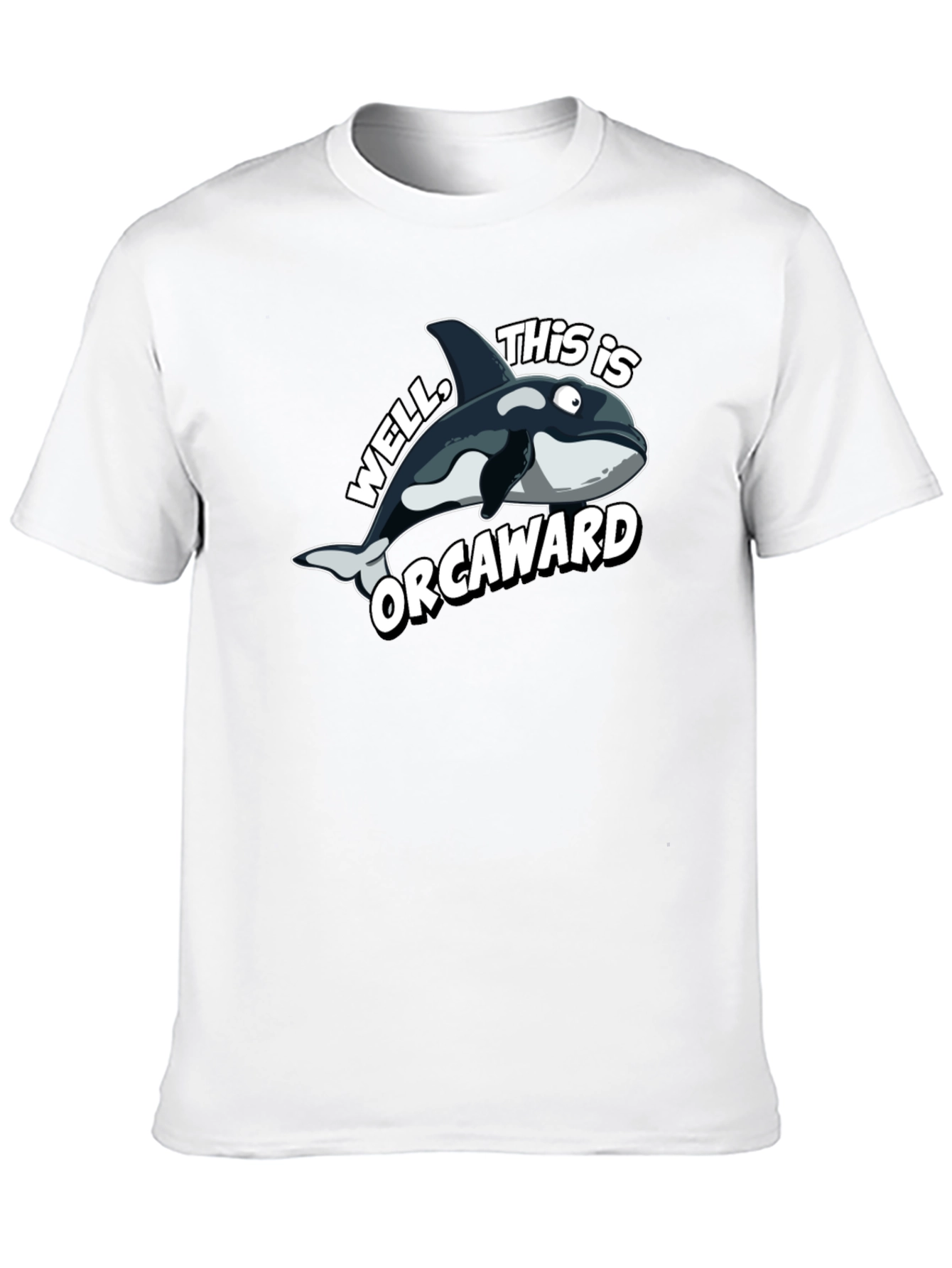 Orcaward Cartoon Orca Graphic T-Shirt