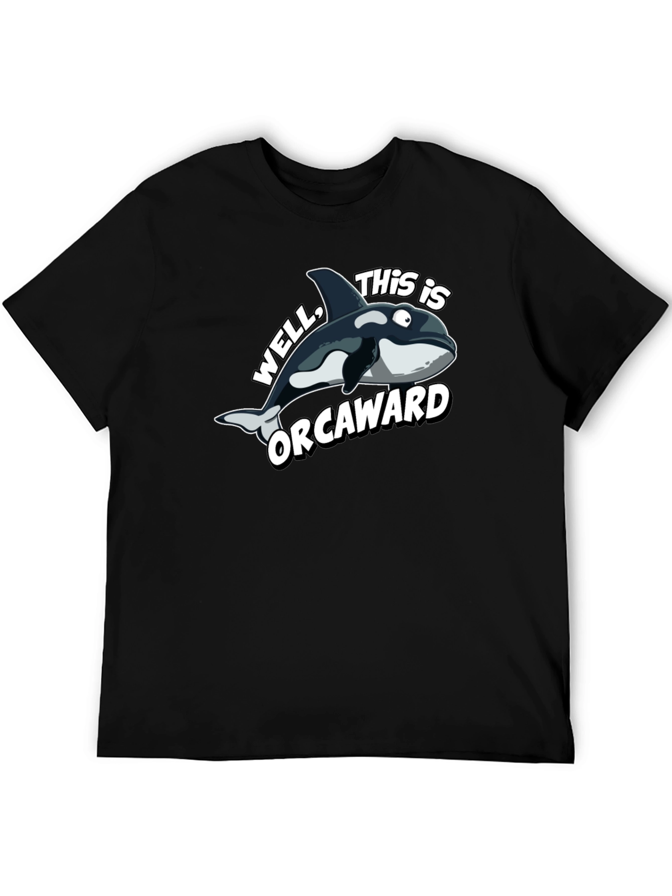 Orcaward Cartoon Orca Graphic T-Shirt