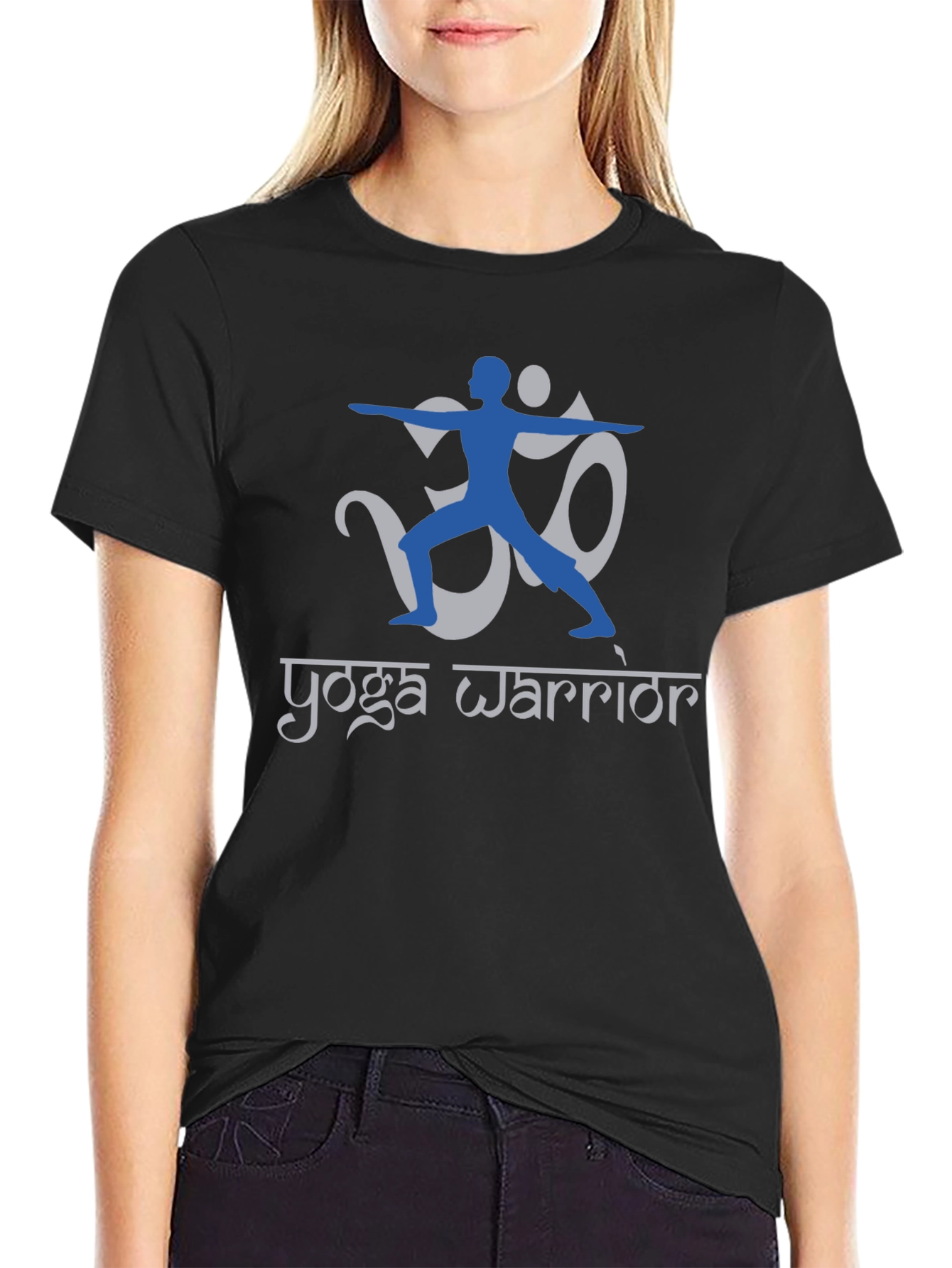 Yoga Warrior Graphic Print Mens Black T-shirt