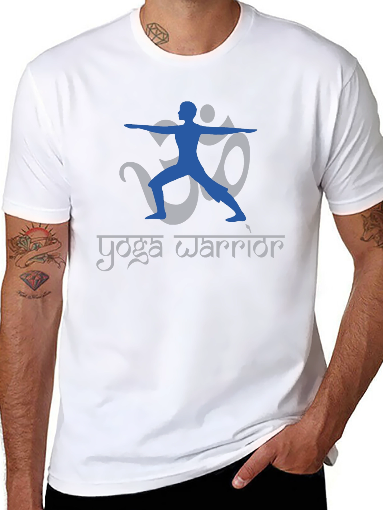 Yoga Warrior Graphic Print Mens Black T-shirt