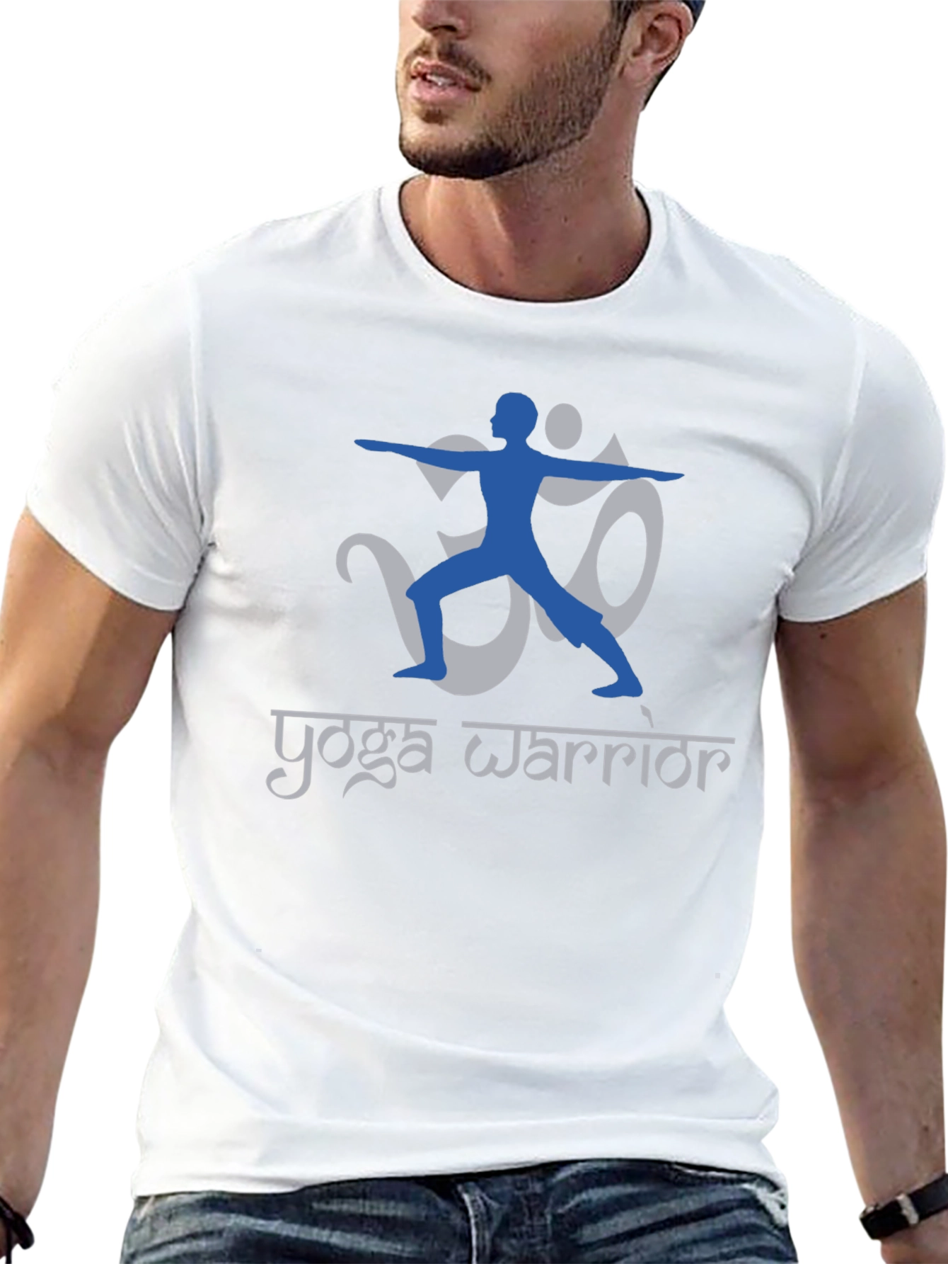 Yoga Warrior Graphic Print Mens Black T-shirt