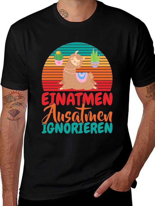Llama Meditation T-Shirt - German Text