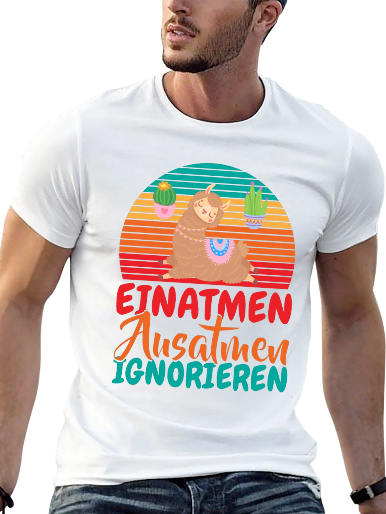Llama Meditation T-Shirt - German Text